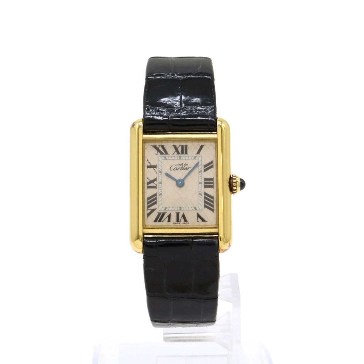 Cartier Must Tank Acquarino Pink Shell Dial Sv925 Gp Watch Women