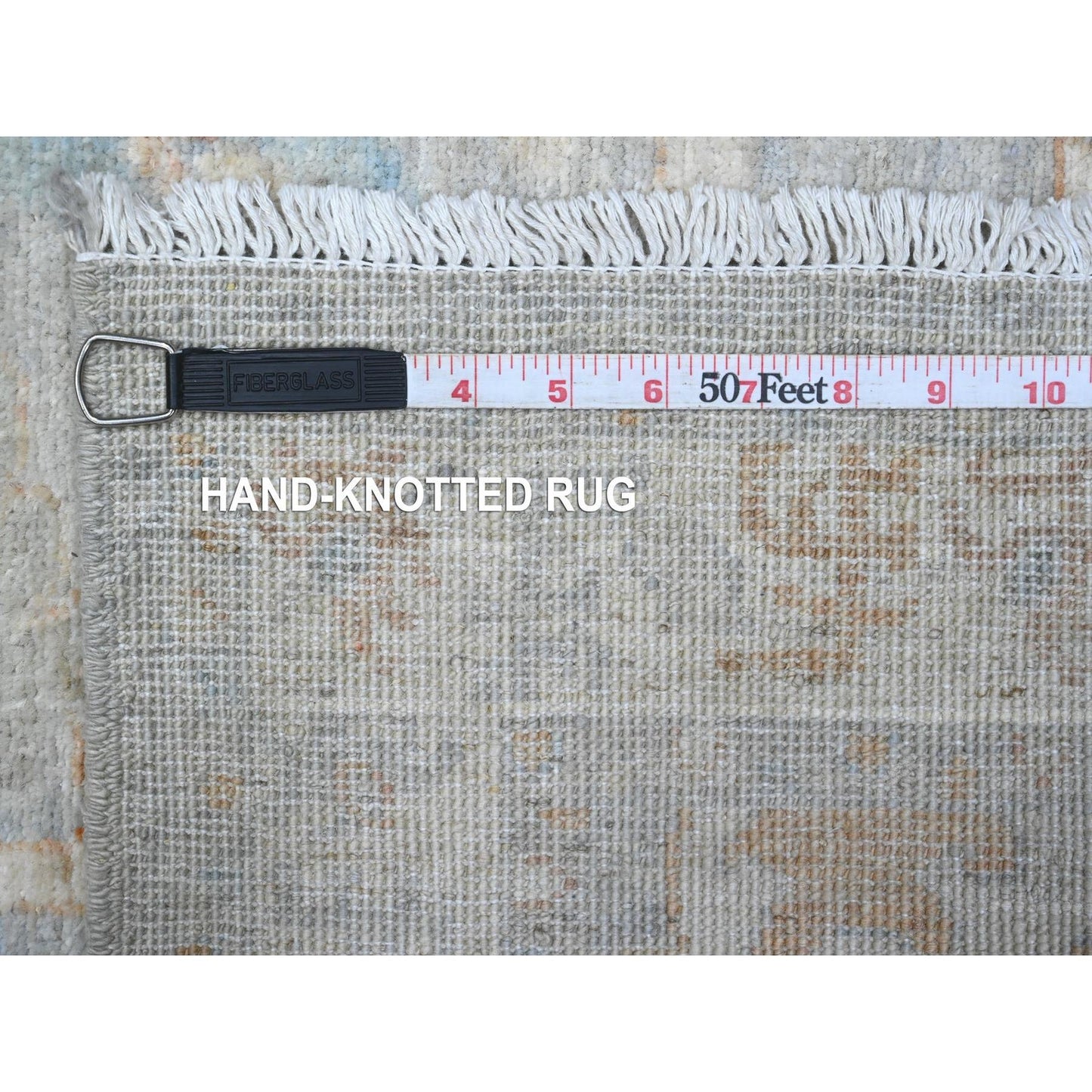 Rug 2'7"x9'6" Ice Cube Gray Fine Aryana Peshawar Runner Oriental