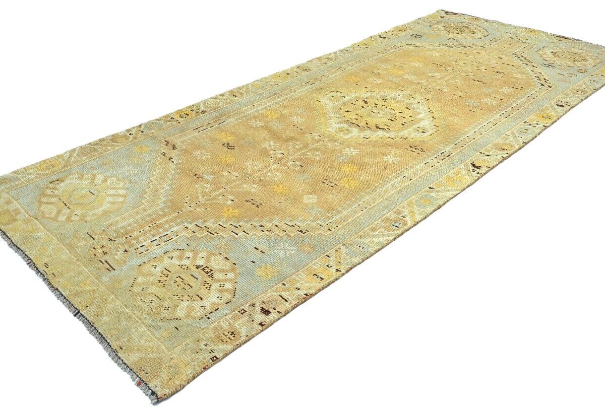 4X9 Ft Vintage Wool Tribal Runner Rug Distressed