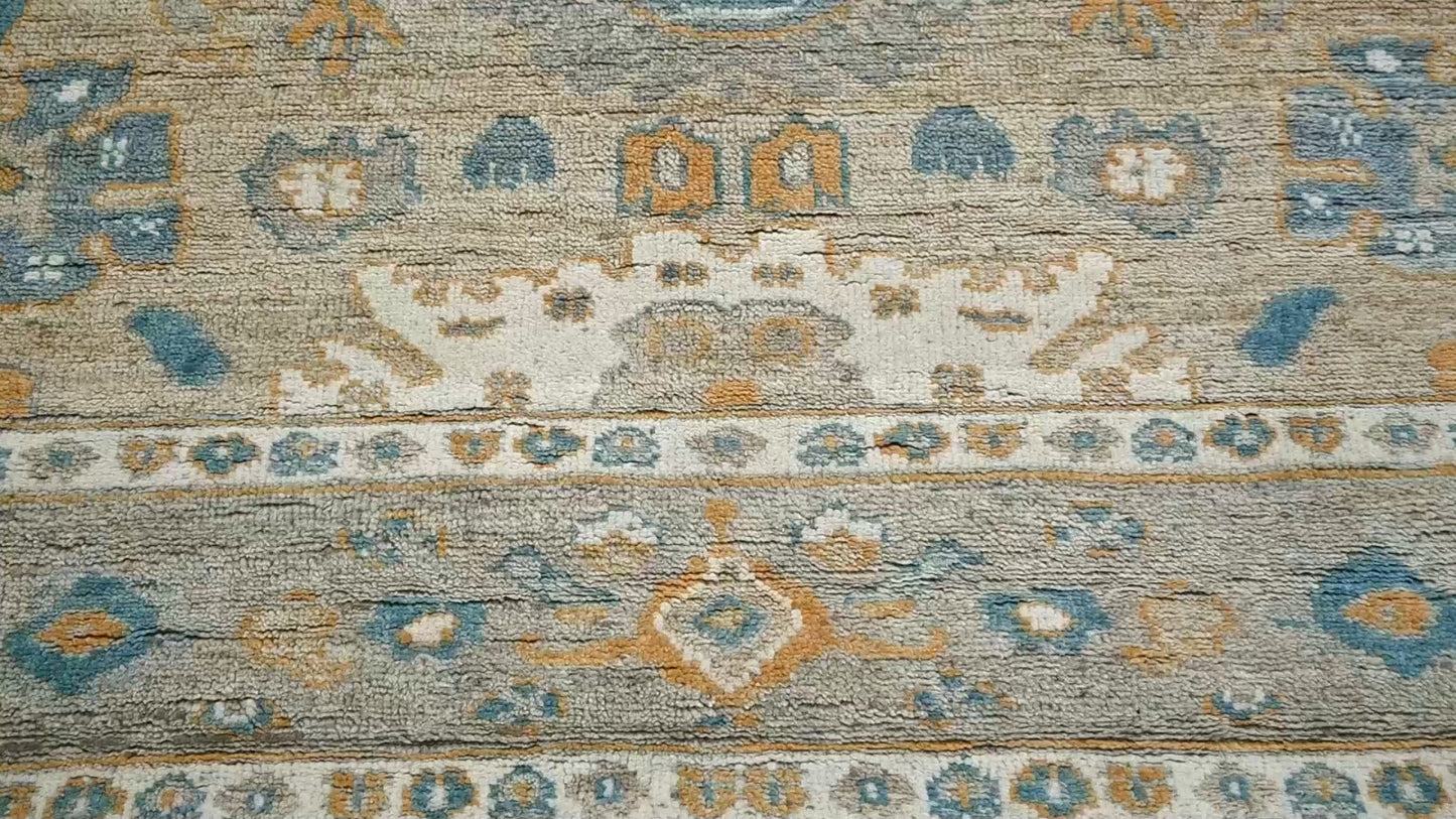 Oushak Pakistan Oriental Rug Muted Colors Floral