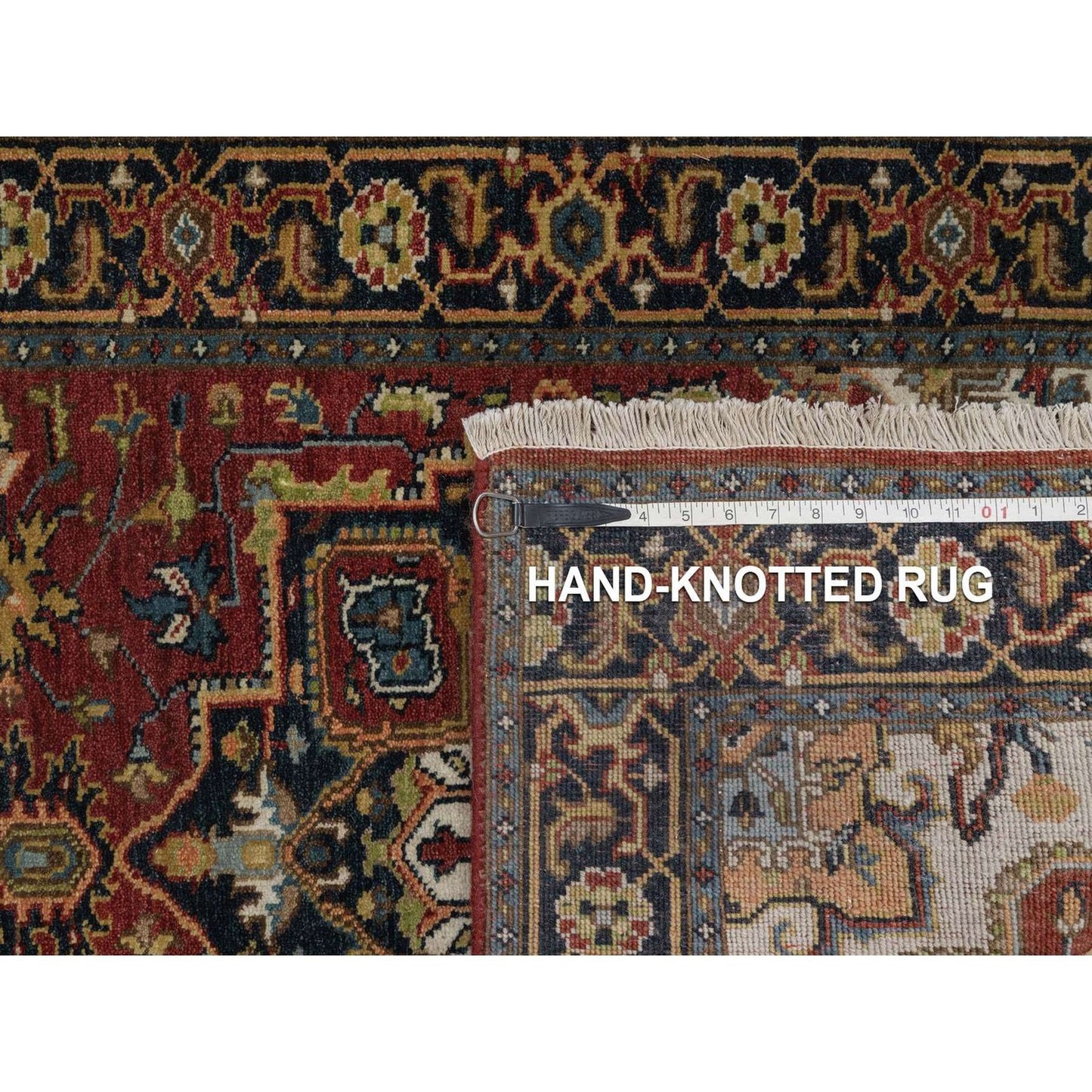 2'9"X8'1" Red Hand Knotted Rug Antiqued Fine Heris Revival Wool Runner