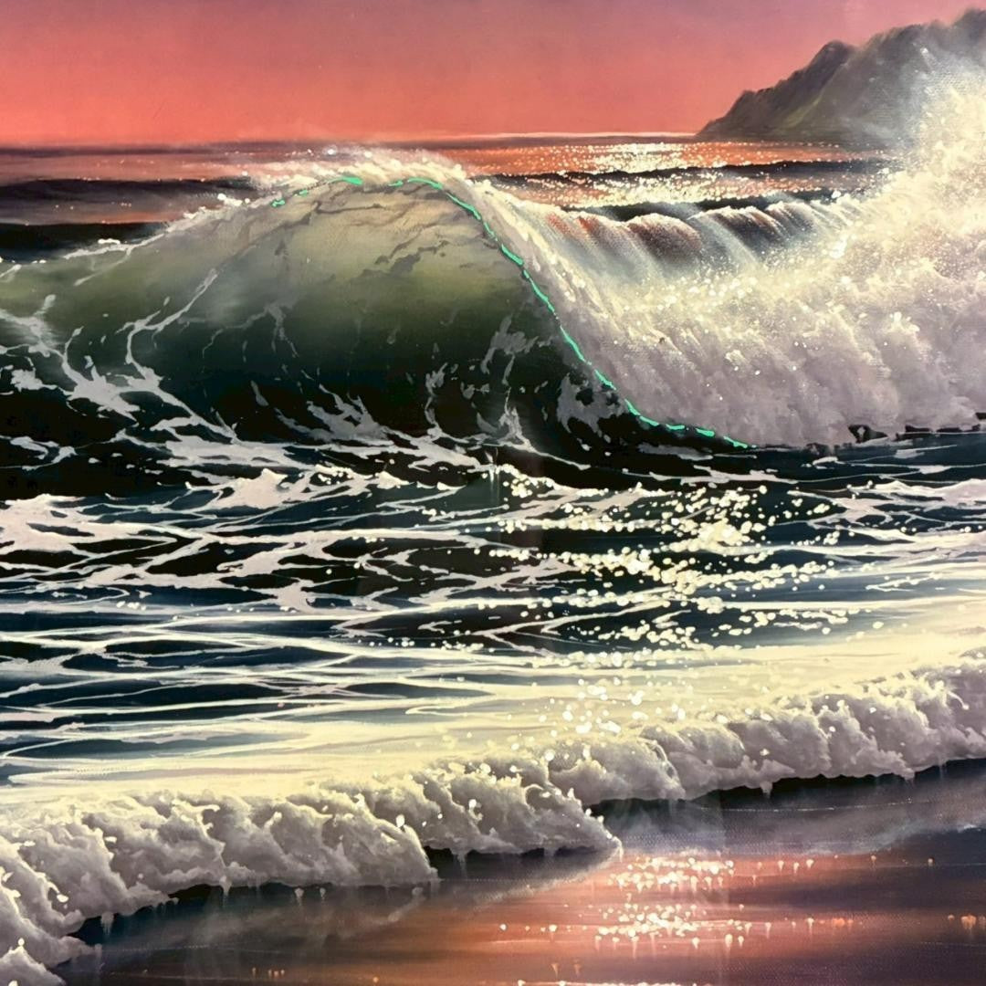 John-Al Hogue "Luna Seas" Signed Serigraph Ap Hand-Embellished Canvas Hawaii Art