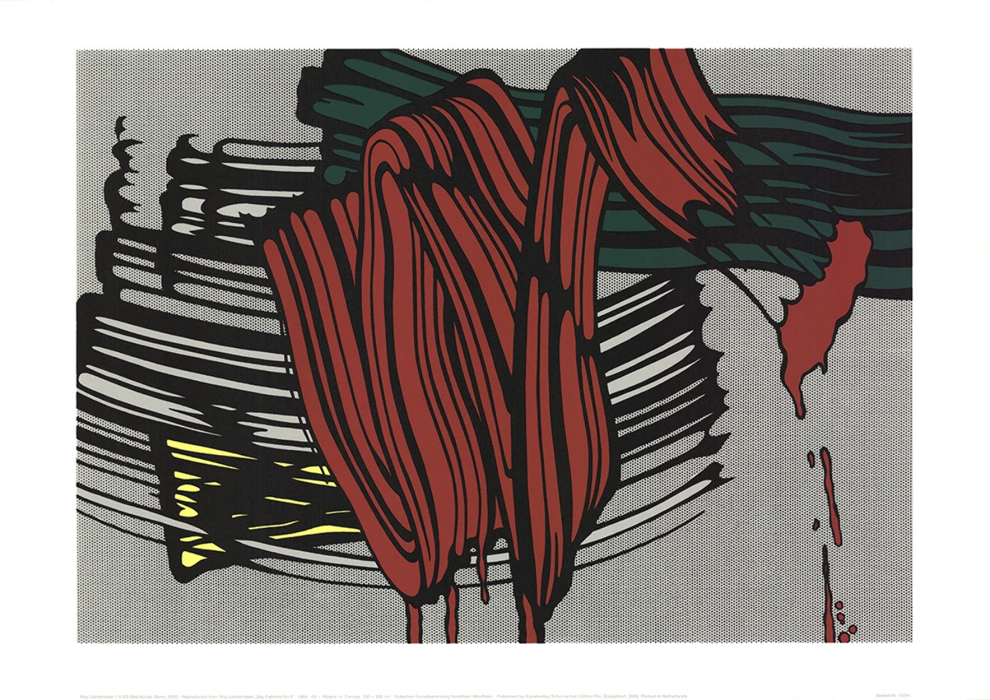 Roy Lichtenstein Big Painting #6 " Serigraph Pop Art Red, Green
