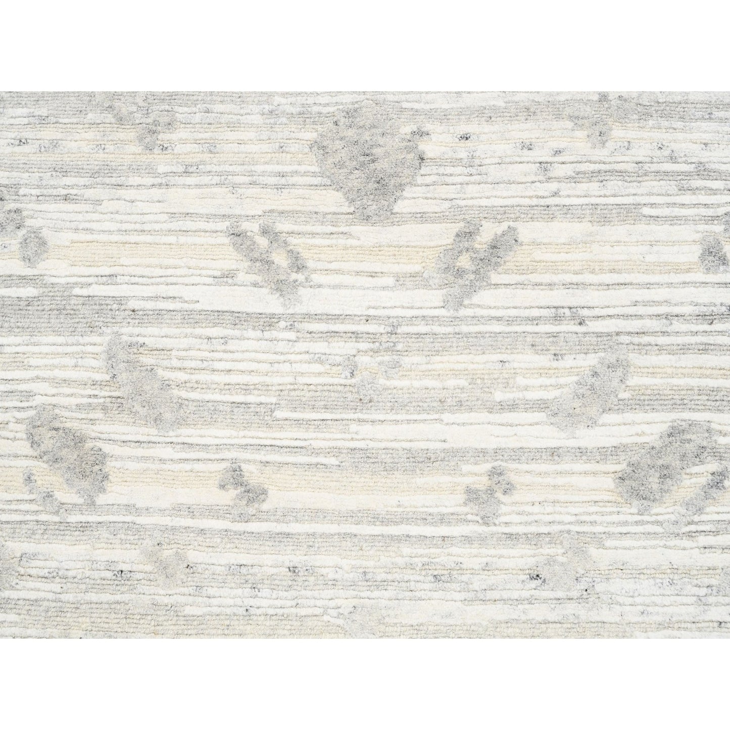2'7"X12' Hand Spun Undyed Natural Wool Modern Ivory Runner Rug