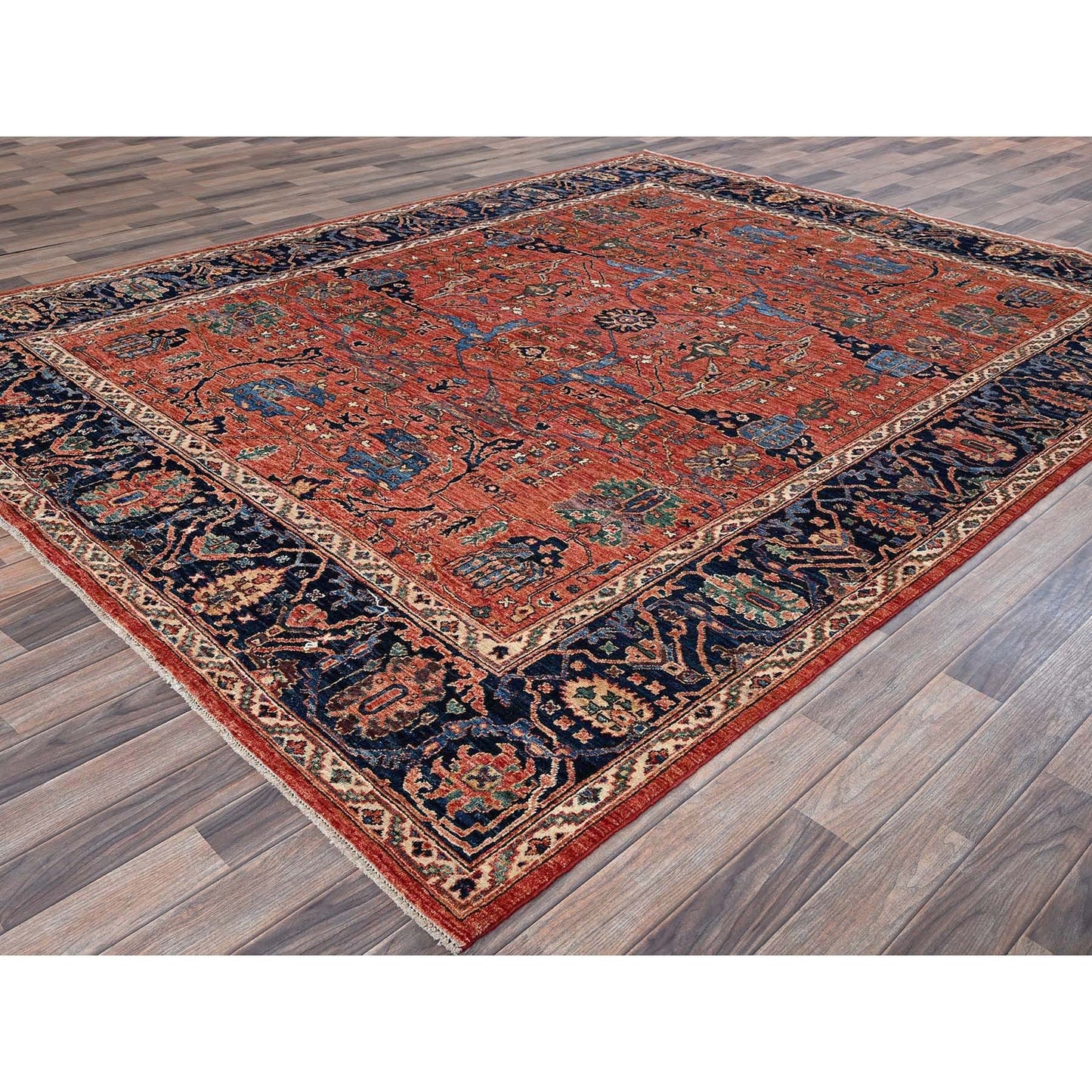 8'X10'4" Red Aryana Grade Bijar Garus Design Soft Wool Hand Knotted Rug