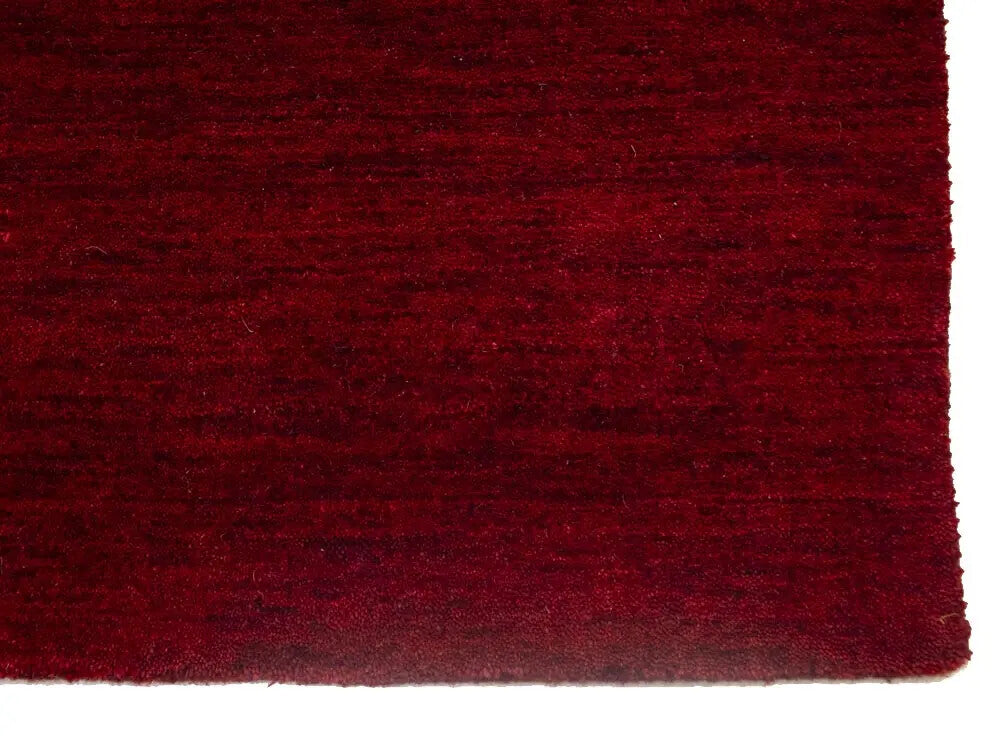 Maroon Red Solid Design Hand-Loomed 6X6 Gabbeh