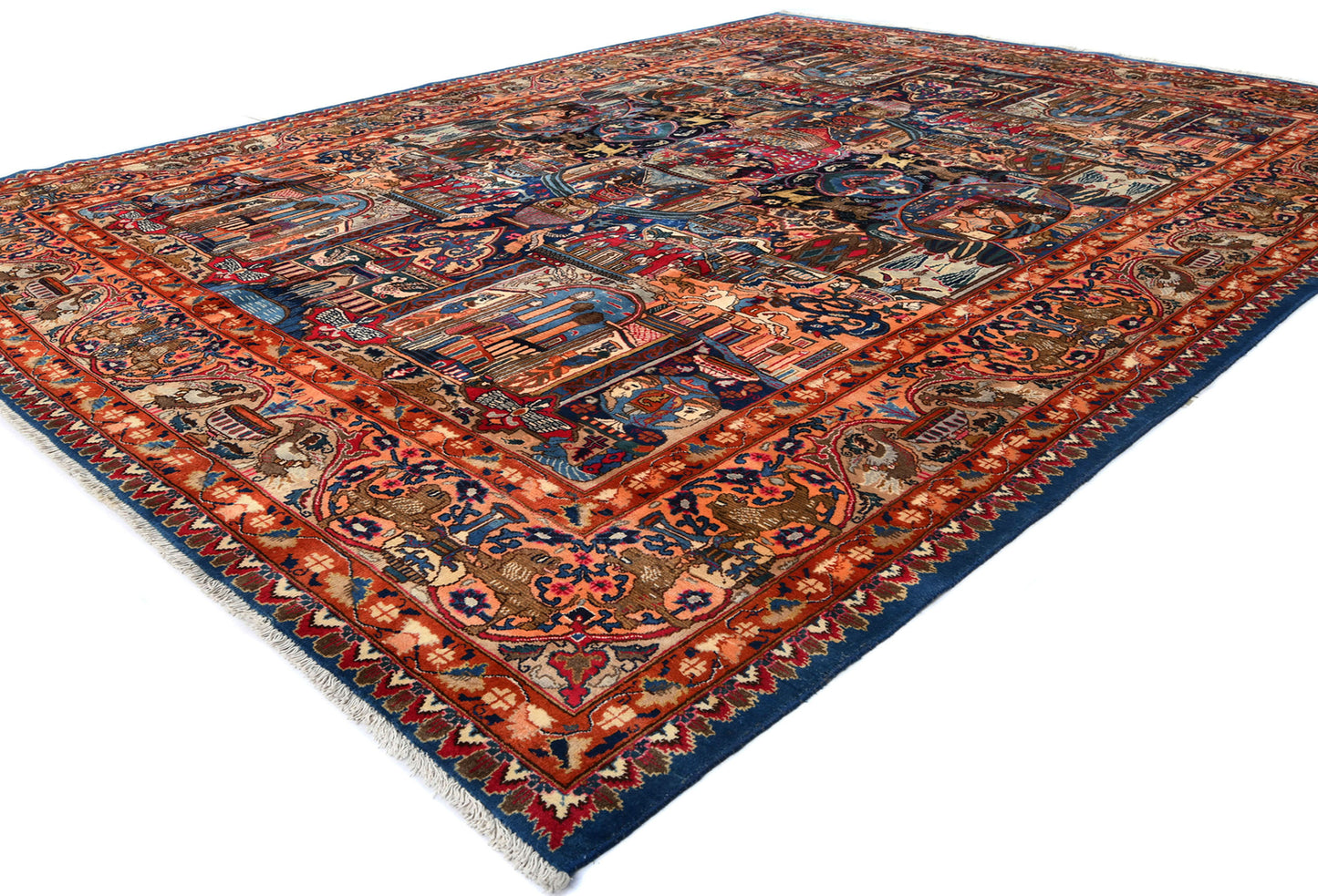 One-Of-A-Kind Semi-Antique Oriental Rug Navy Blue