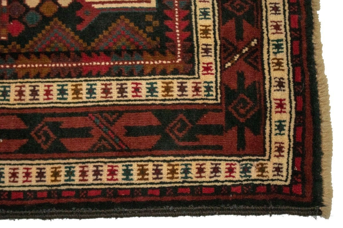 4'4X9'7 Ft Handmade Wool Vintage Tribal Style