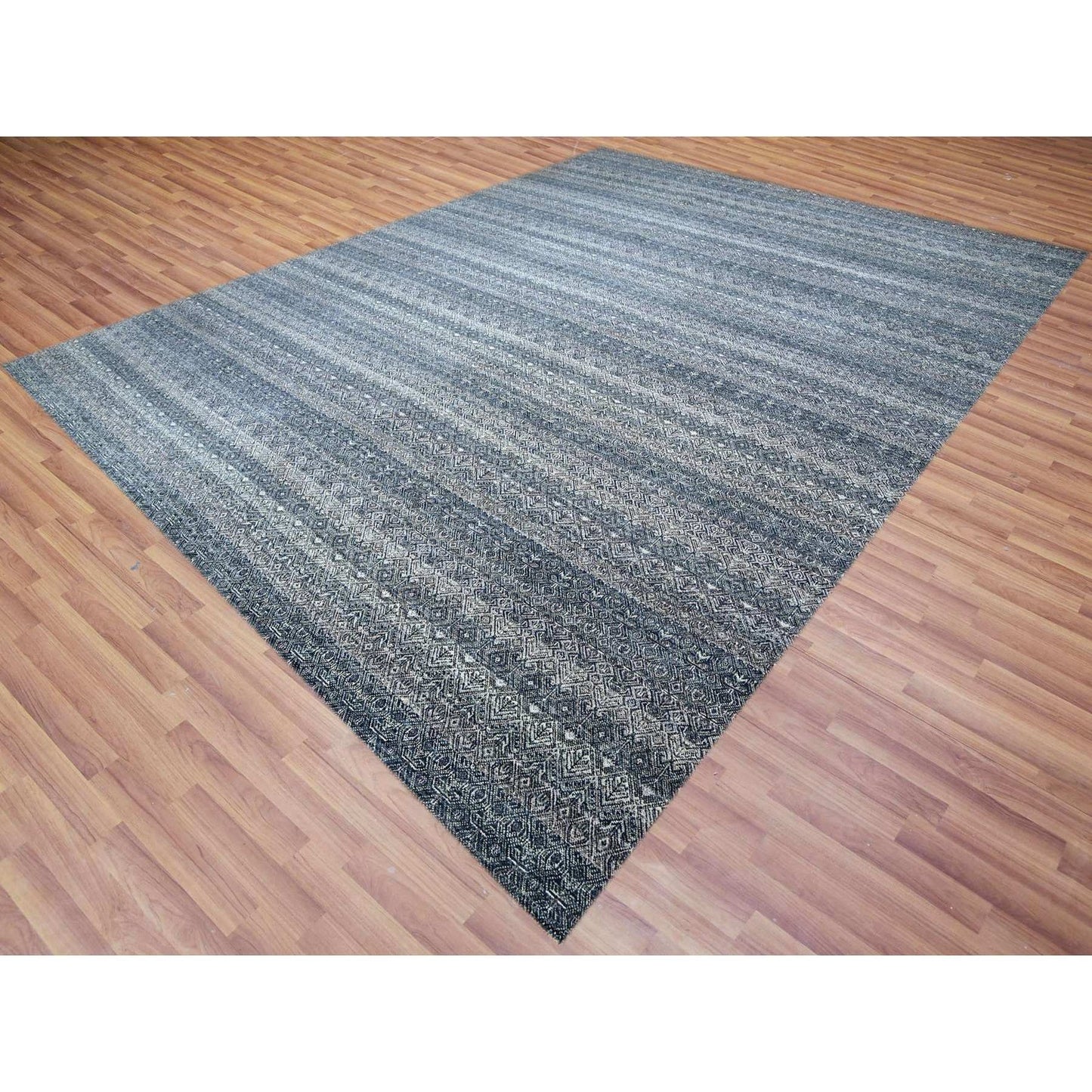 12'1X15'1" Network Gray Wool Hand Knotted Kohinoor Herat Oversized Rug