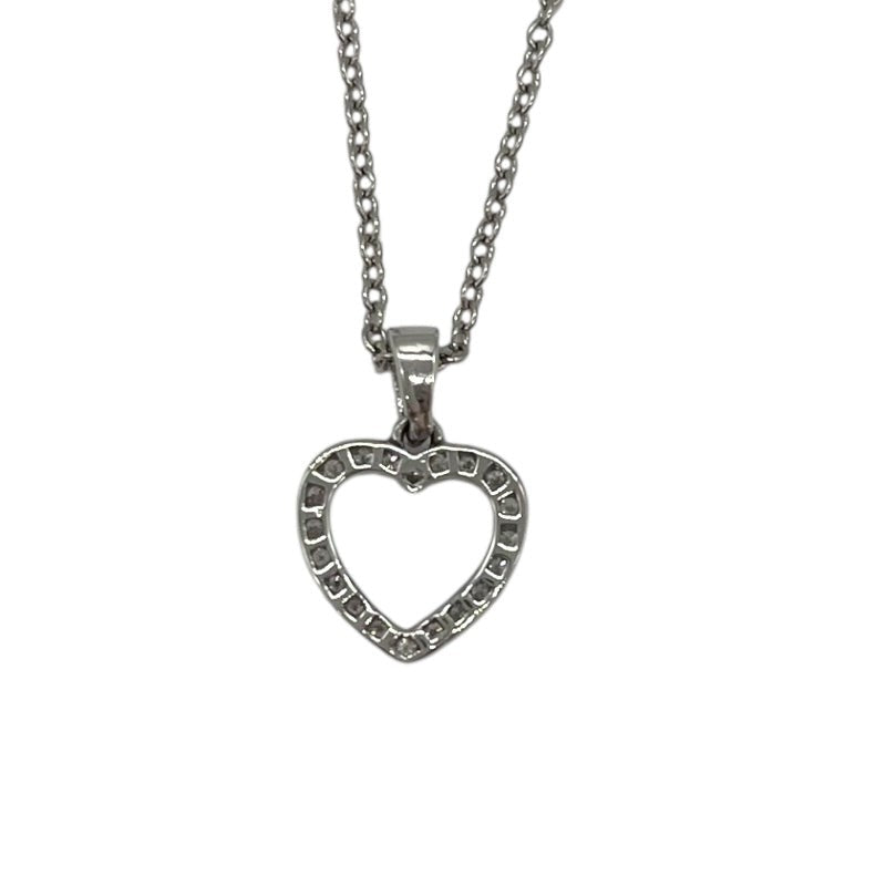 Tiffany & Co. Metro Heart Necklace Pt950 & Diamond