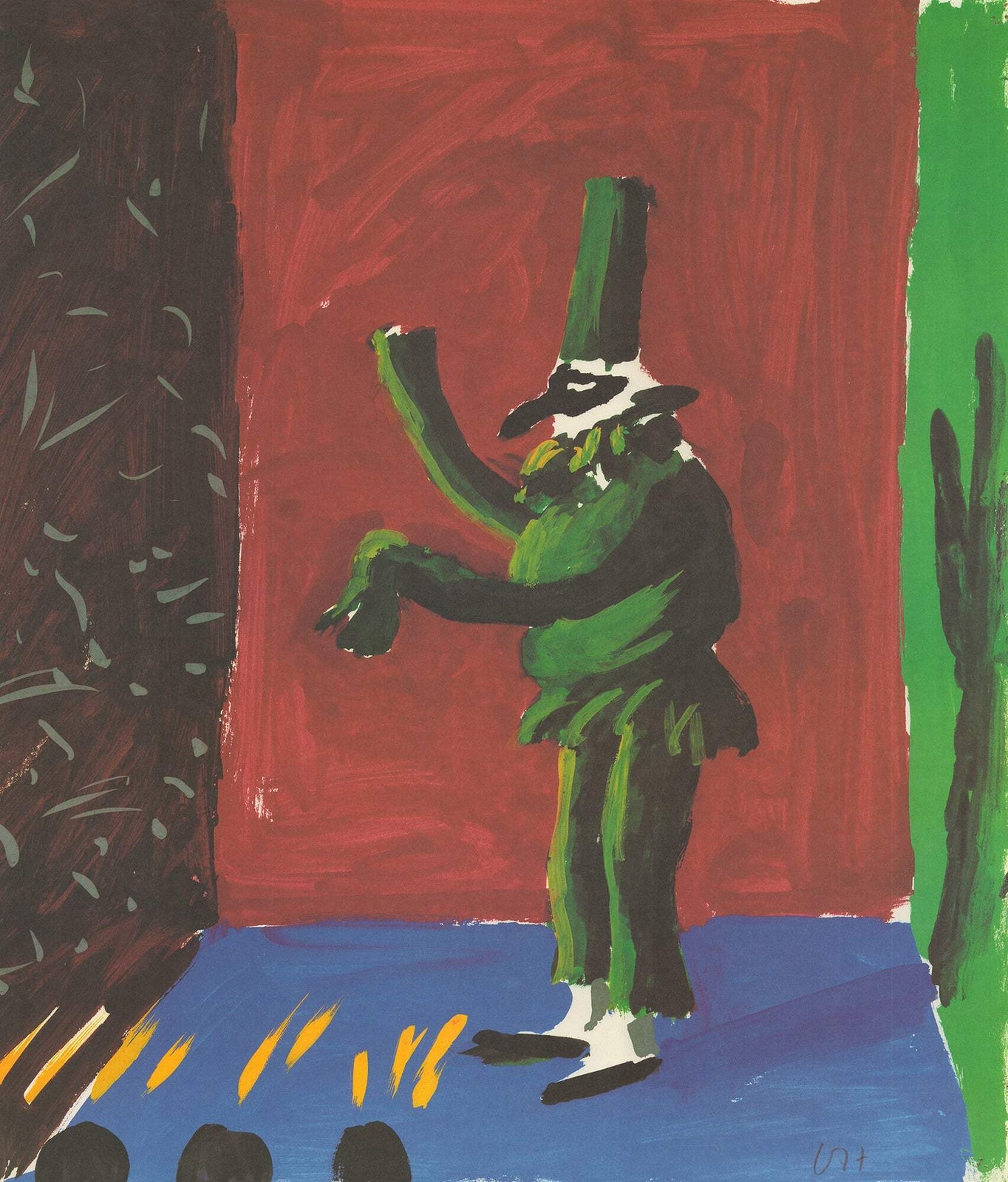 David Hockney Detail From Pulcinella With Applause " Lithograph