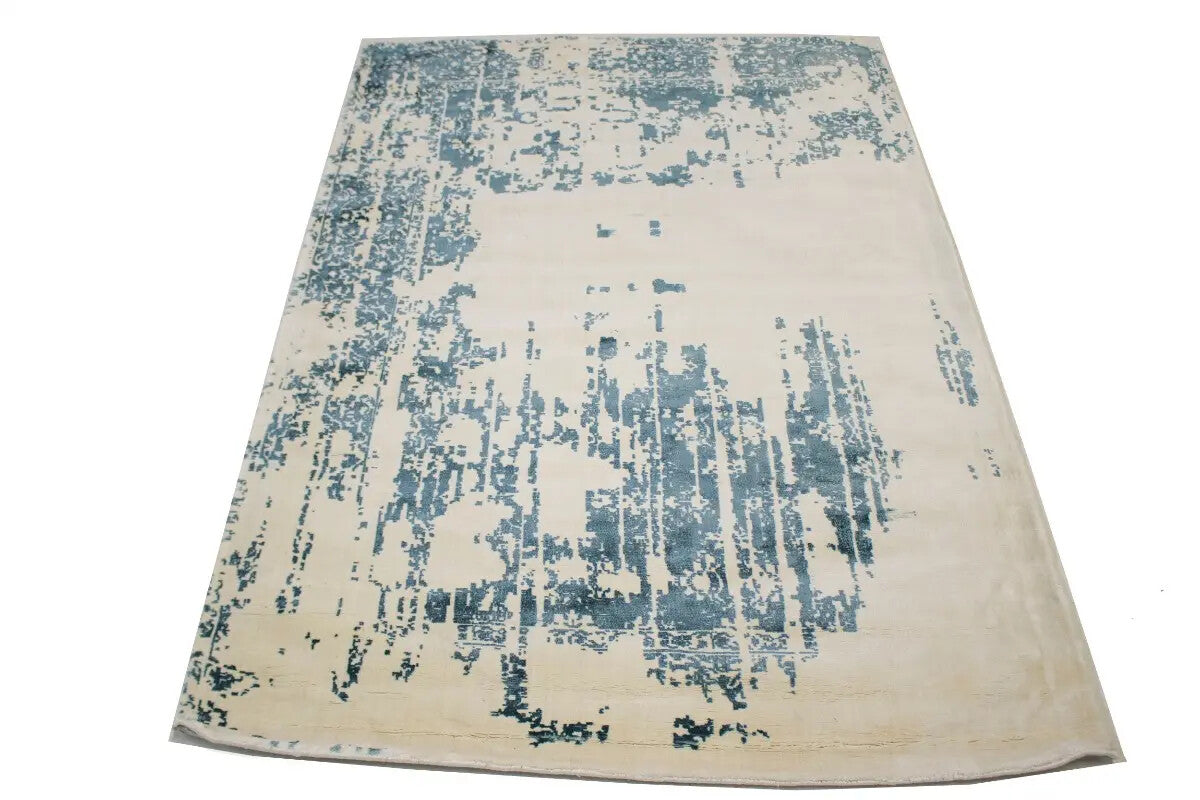 Muted Slate Blue Distressed Floral 4X6