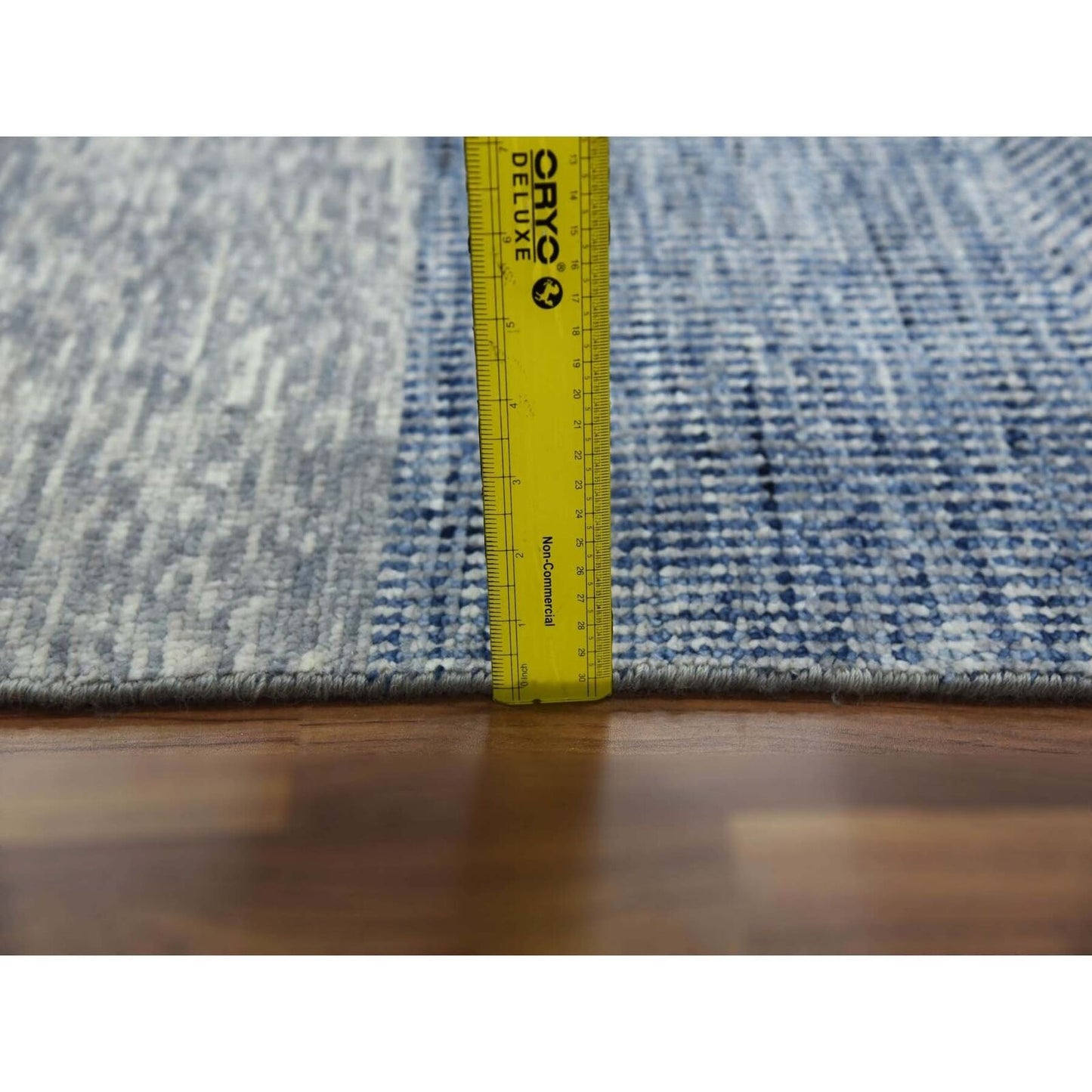 12'2"X18'3" Blue Wool Hand Knotted Art Deco Collection Oversized Rug