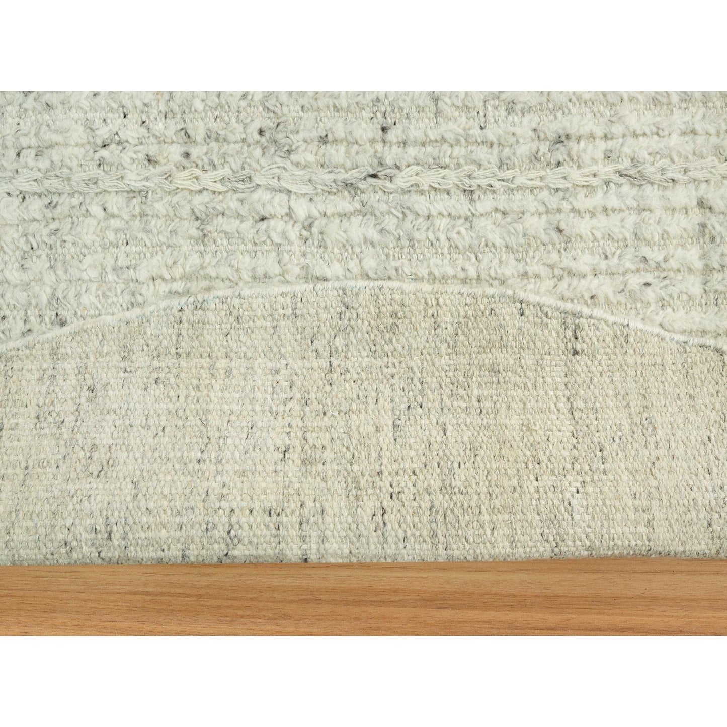 10'X10' Halo Gray Organic Wool Cord Plain Hand Woven Flat Weave Round Rug