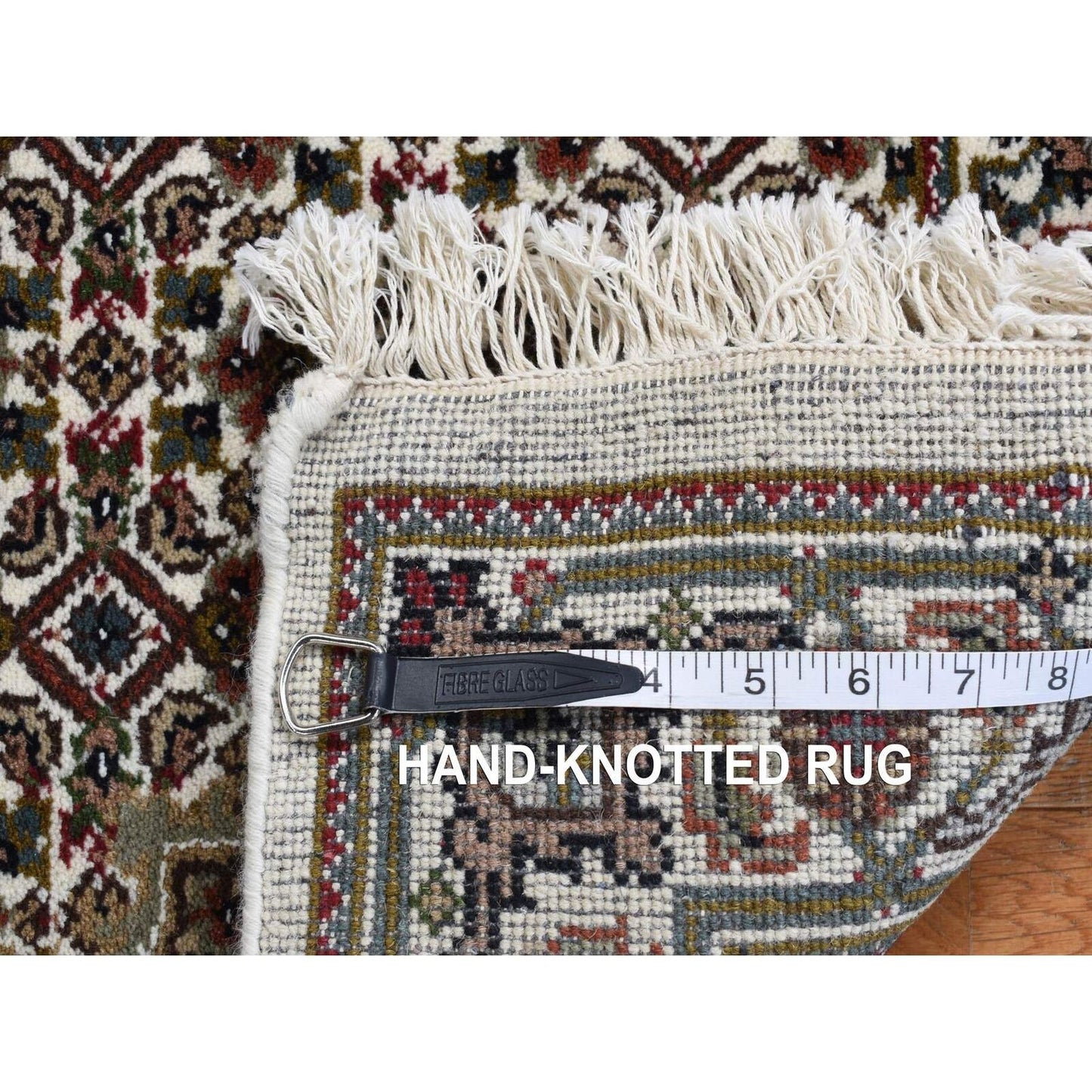 2'7"X11'10" Ivory Wool And Silk Tebraz Mahi Hand Knotted Runner Rug