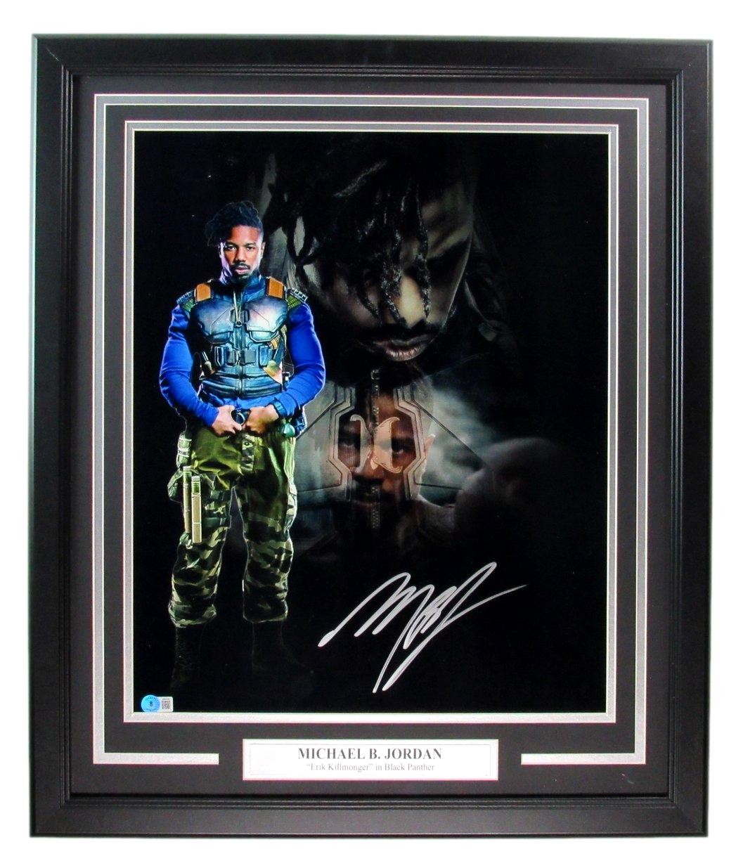 Michael B. Jordan Signed 16X20 Photo "Black Panther" Framed Beckett 185504