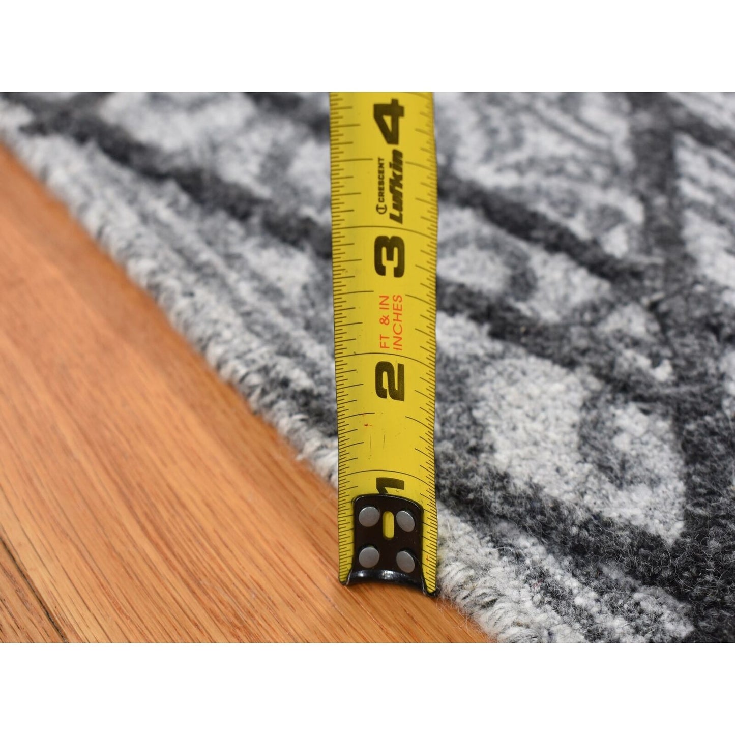 5'6"X7'9" Gainsboro Gray Spider Web Design Wool And Silk Hand Knotted Rug