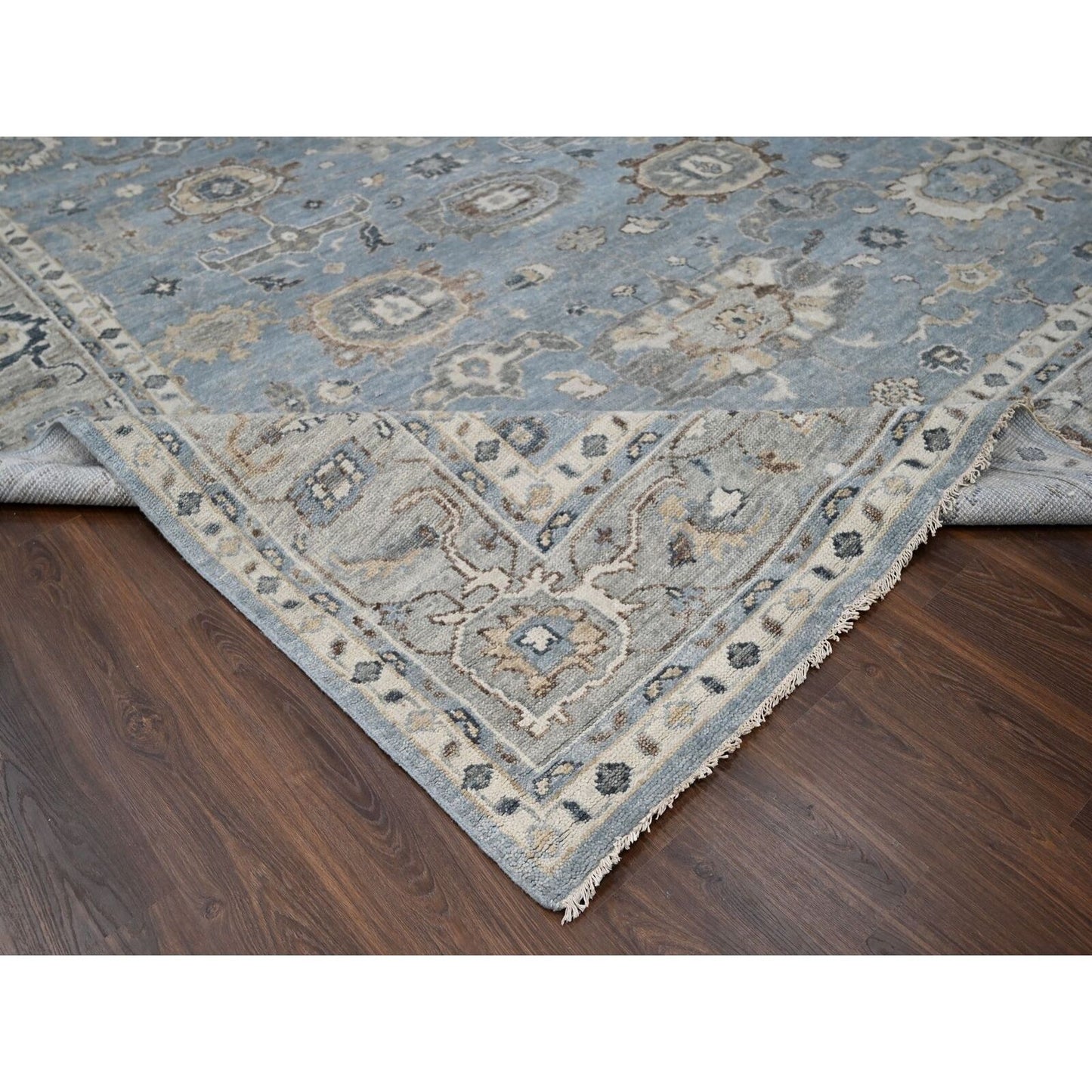 11'9"X14'10" Silver,Hand Knotted,Oushak Design,Oversized Oriental Rug
