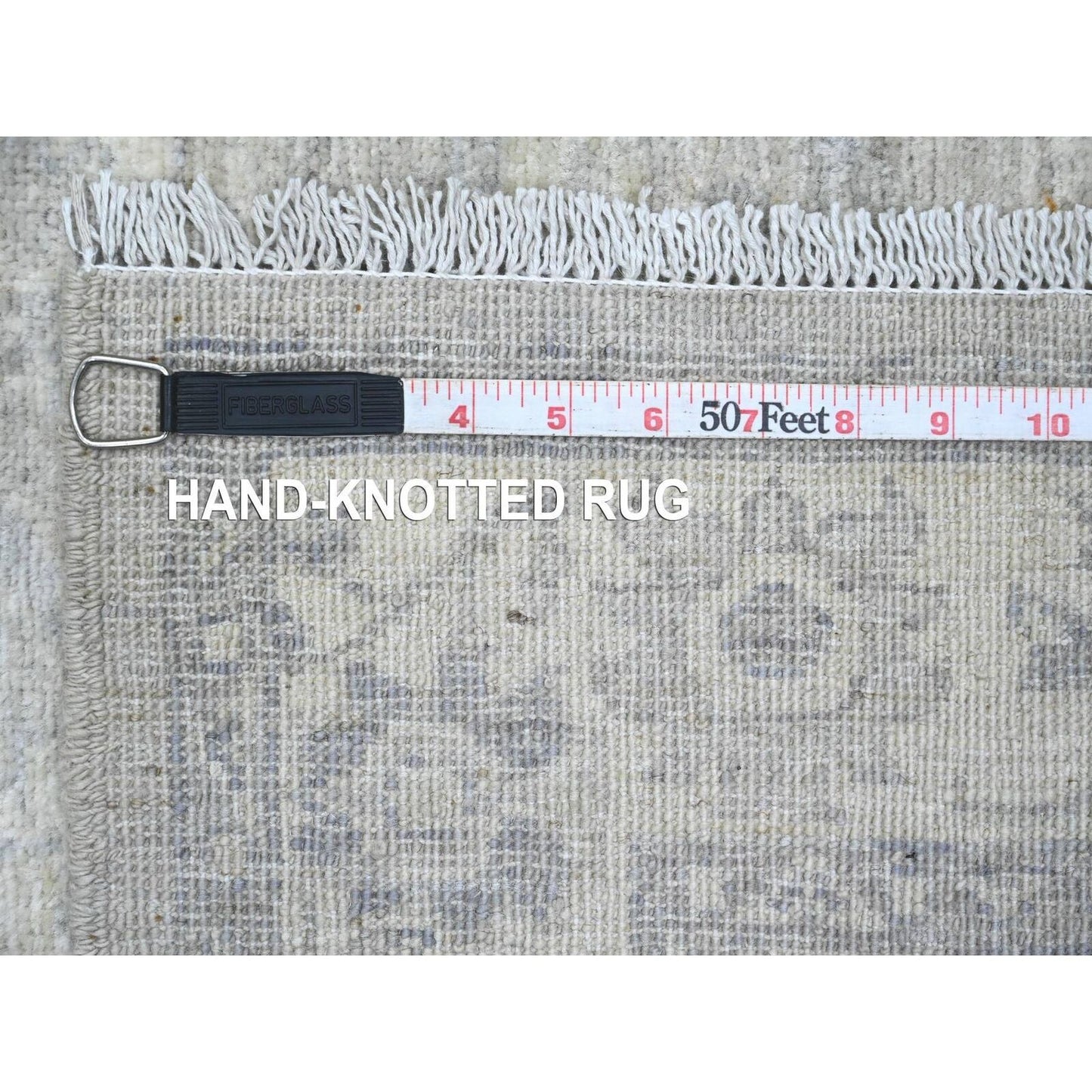 2'8"X10' Gray Heris All Over Design Pure Wool Hand Knotted Runner Rug