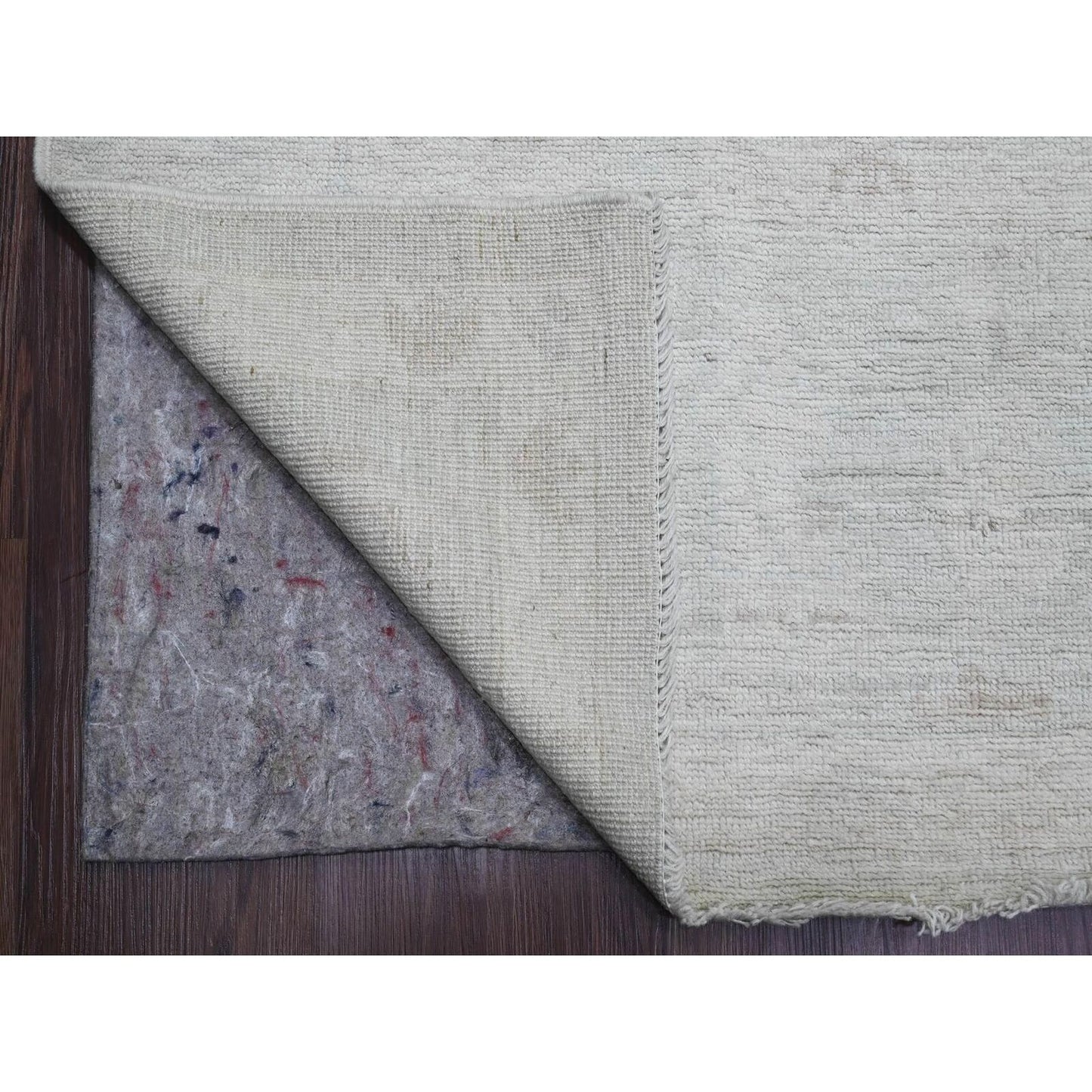 10'X13'8" Gray Afghan Angora Oushak Leaf Design Hand Knotted All Wool Rug