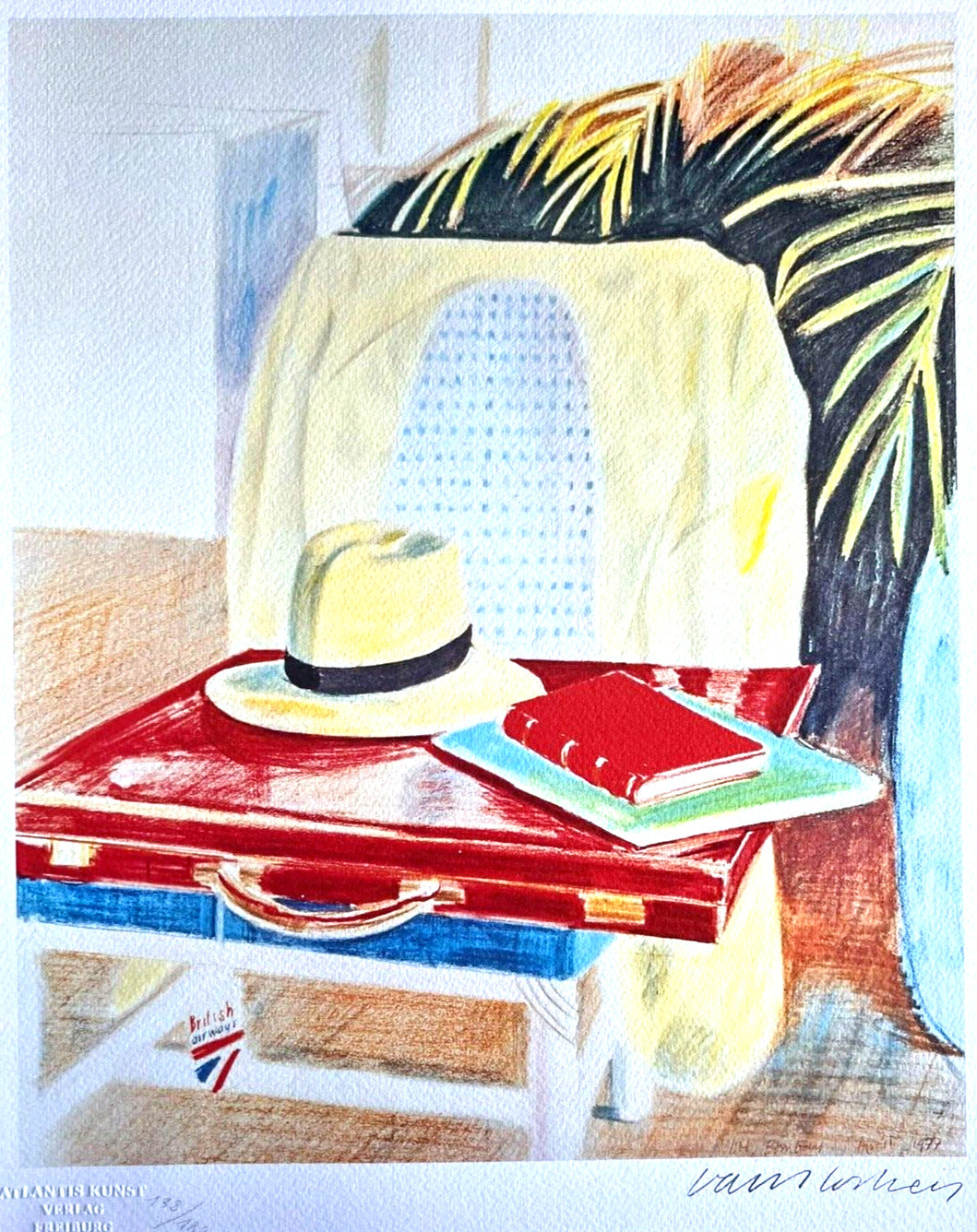 David Hockney Lithograph From A Painting "Bombay"