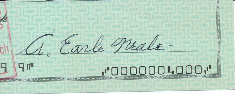 Greasy Neale Signed 1X3 Check Cut Philadelphia