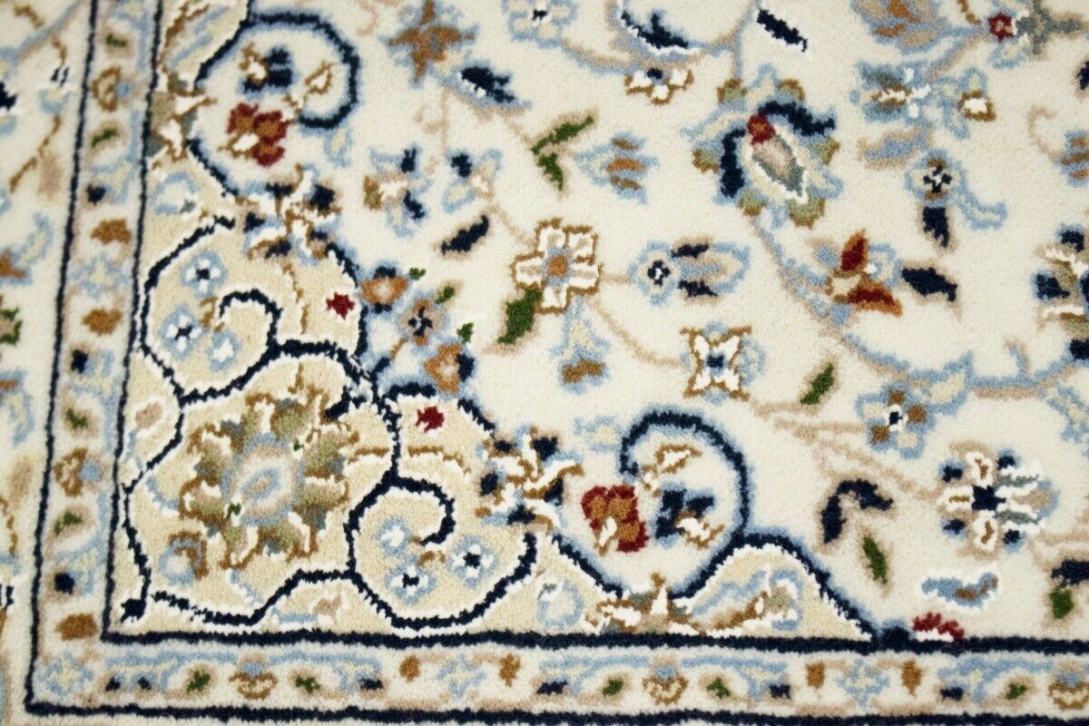 Handmade Indo-Nain Runner Rug Classic Floral