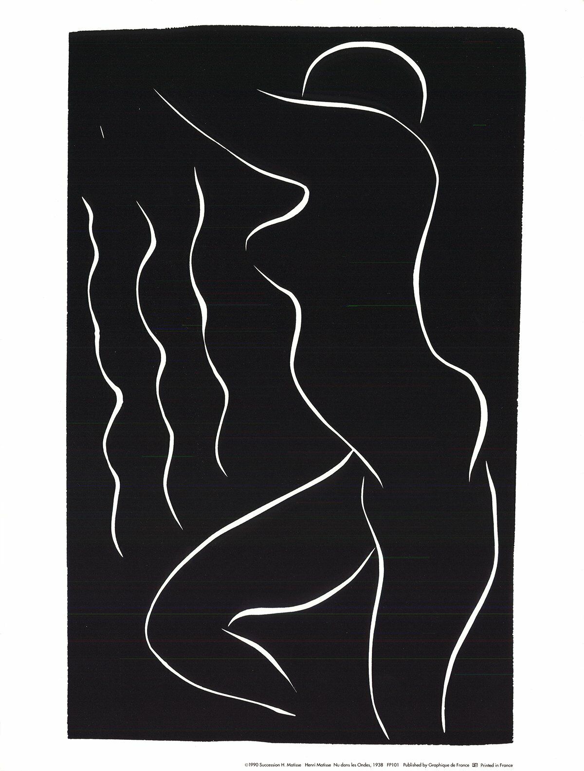Henri Matisse Naked In The Waves " Poster Modernism Black & White Nu