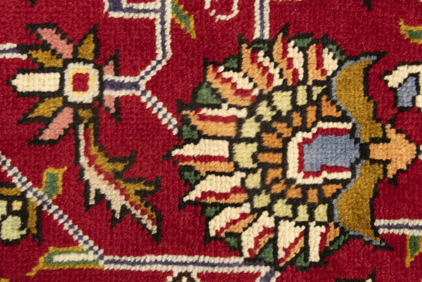 Hand-Knotted Vintage Oriental Rug Red Traditional