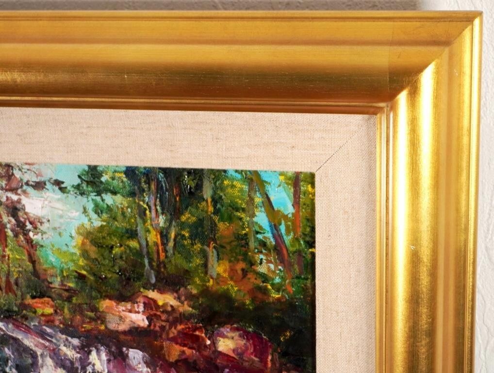 Jean Henry 'Waterfall' Original Oil Painting