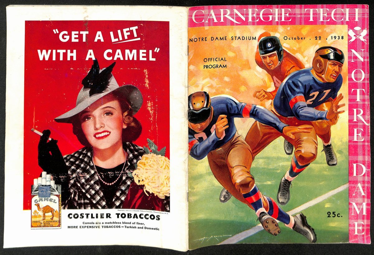 1938 Carnegie Tech Vs Notre Dame Vintage College
