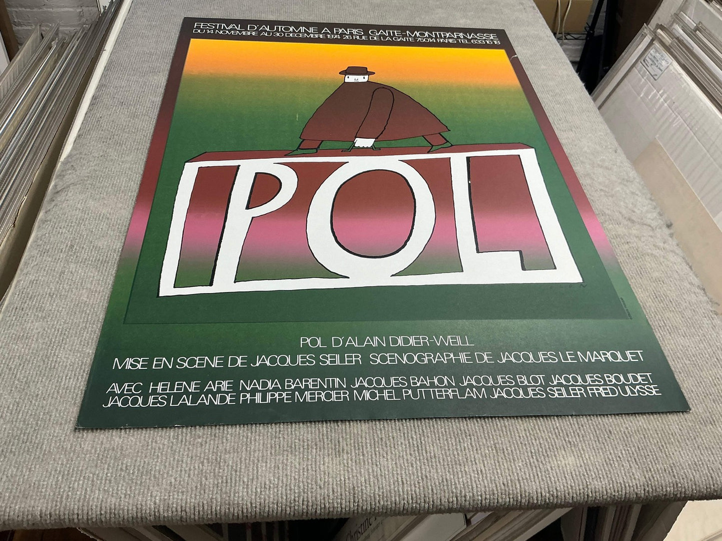 Jean-Michel Folon Pol " Serigraph Surrealism Multicolor Pink G