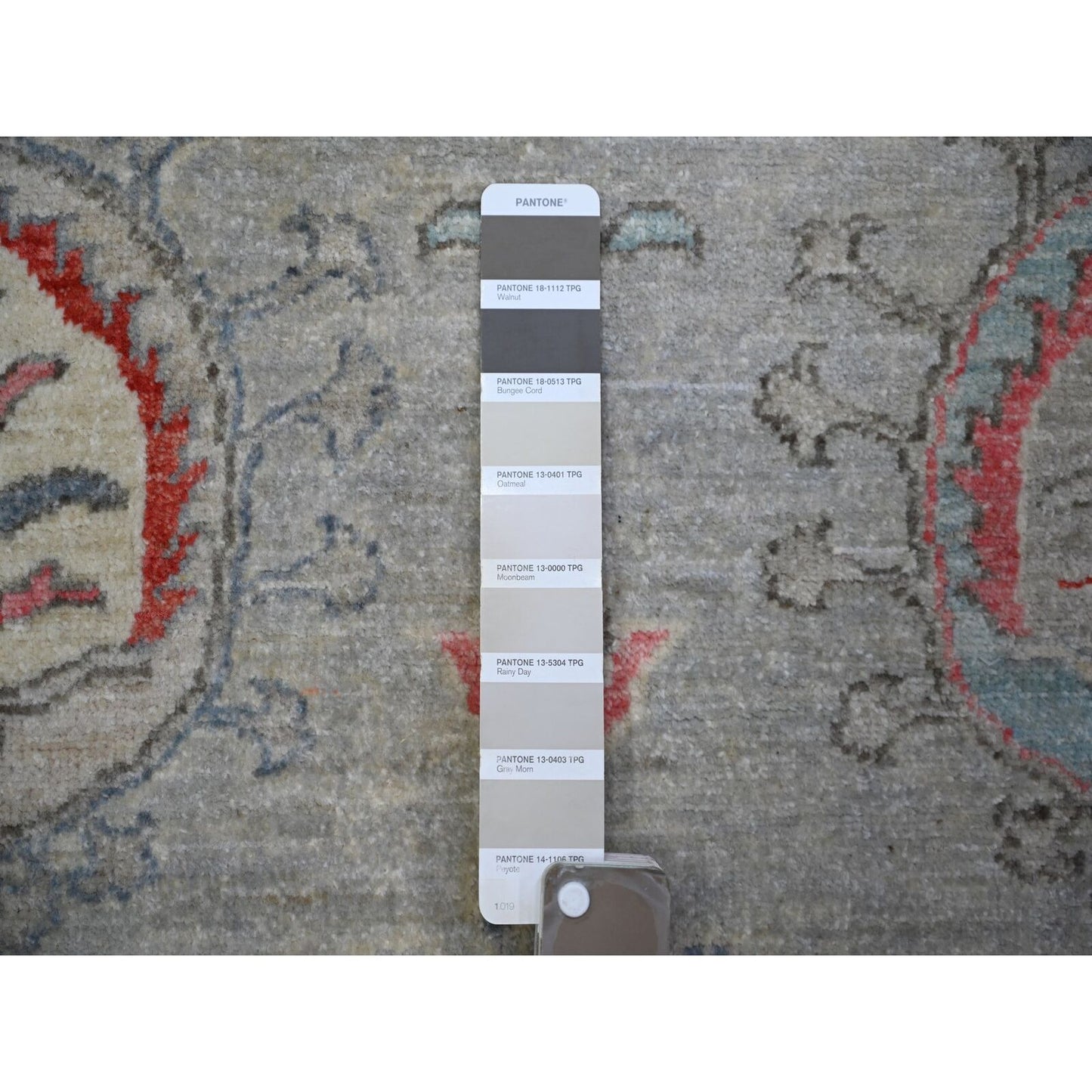 8'1"X9'3" Tan Color Finer Peshawar Pure Wool Hand Knotted Oriental Rug