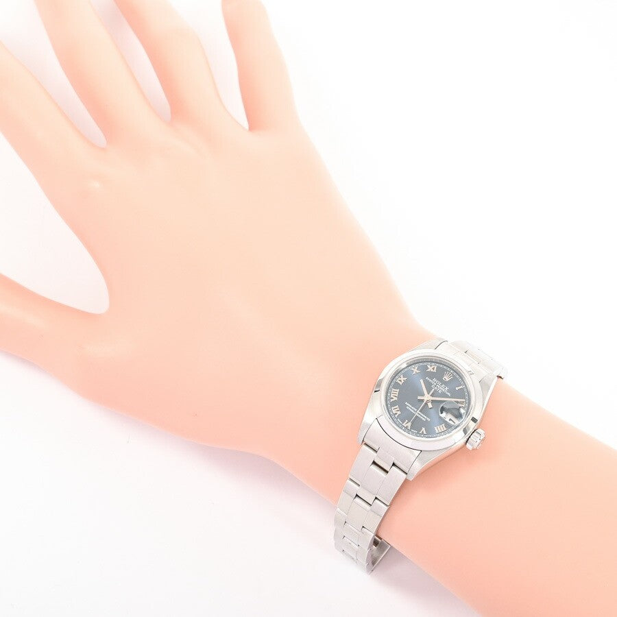 Rolex Oyster Perpetual Date 79160 Blue Case Size 26Mm Ladies Used Watch #61262