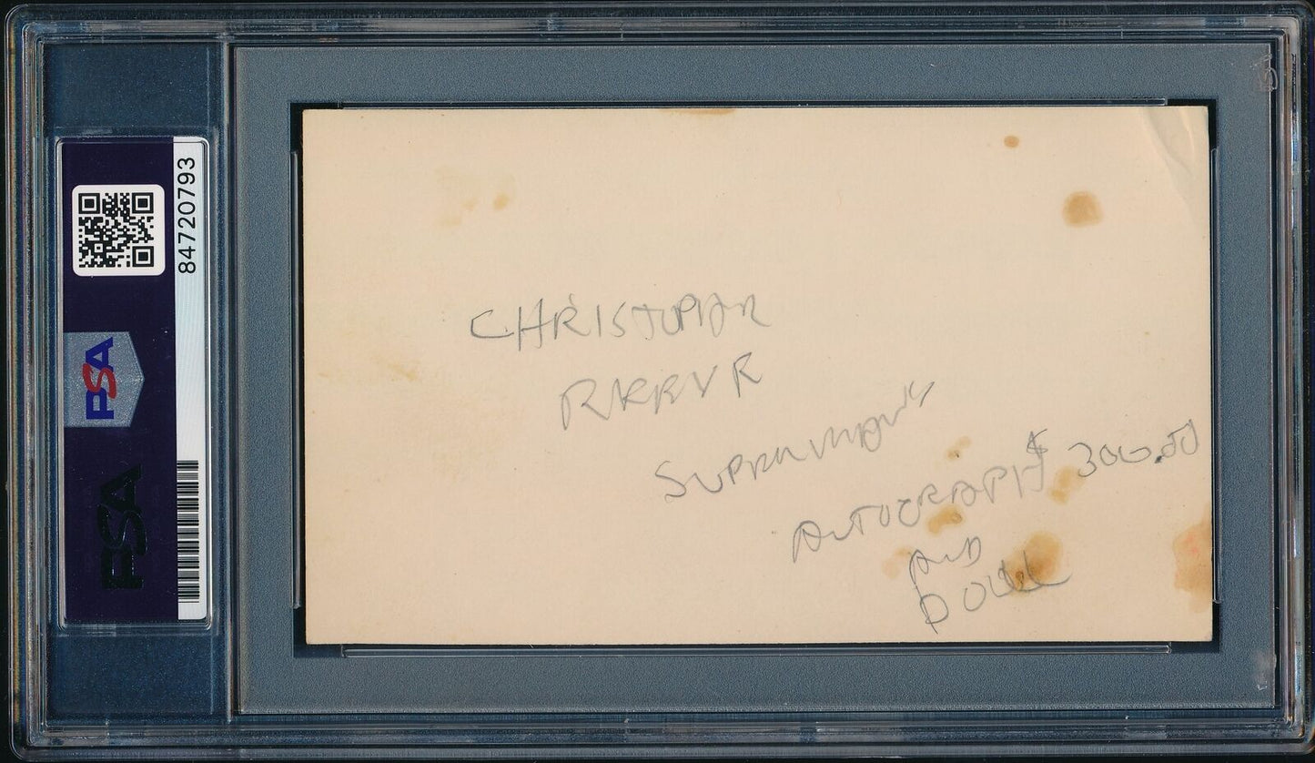 Christopher Reeve Autographed 3X5 Index Card