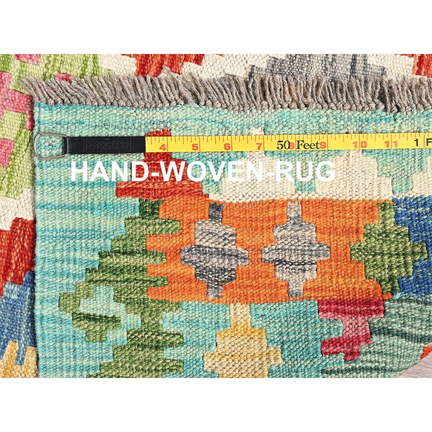 2'8"X8' Colorful Afghan Kilim 100% Wool Rug Flat Weave Hand Woven Runner