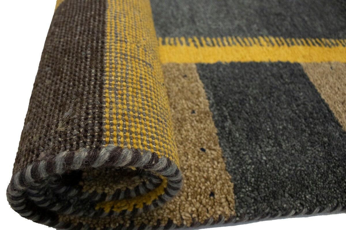 Handmade Indo-Gabbeh Oriental Rug Geometric
