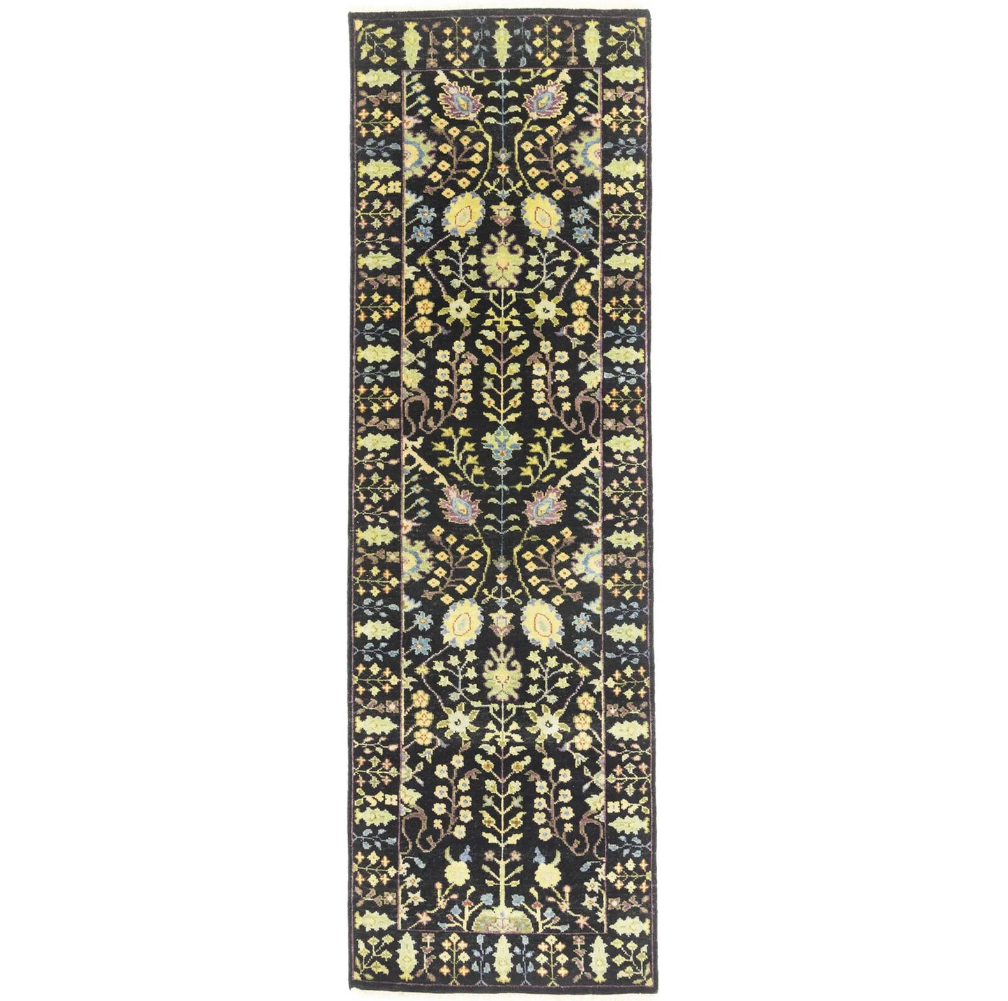 2'5X8 ft Black Tree of Life Chobi Oriental Runner