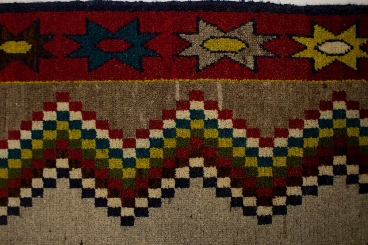 3X6 Ft Hand-Knotted Tribal Vintage Rug