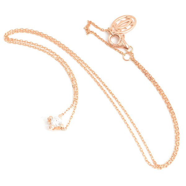 Cartier C De Cartier Diamond Necklace 0.23Ct Pink Gold 750Pg