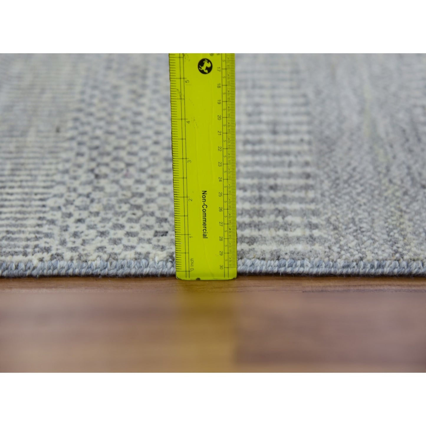 2'6"X21'8" Castor Gray Undyed Wool Grass Hand Knotted Xl Runner Rug