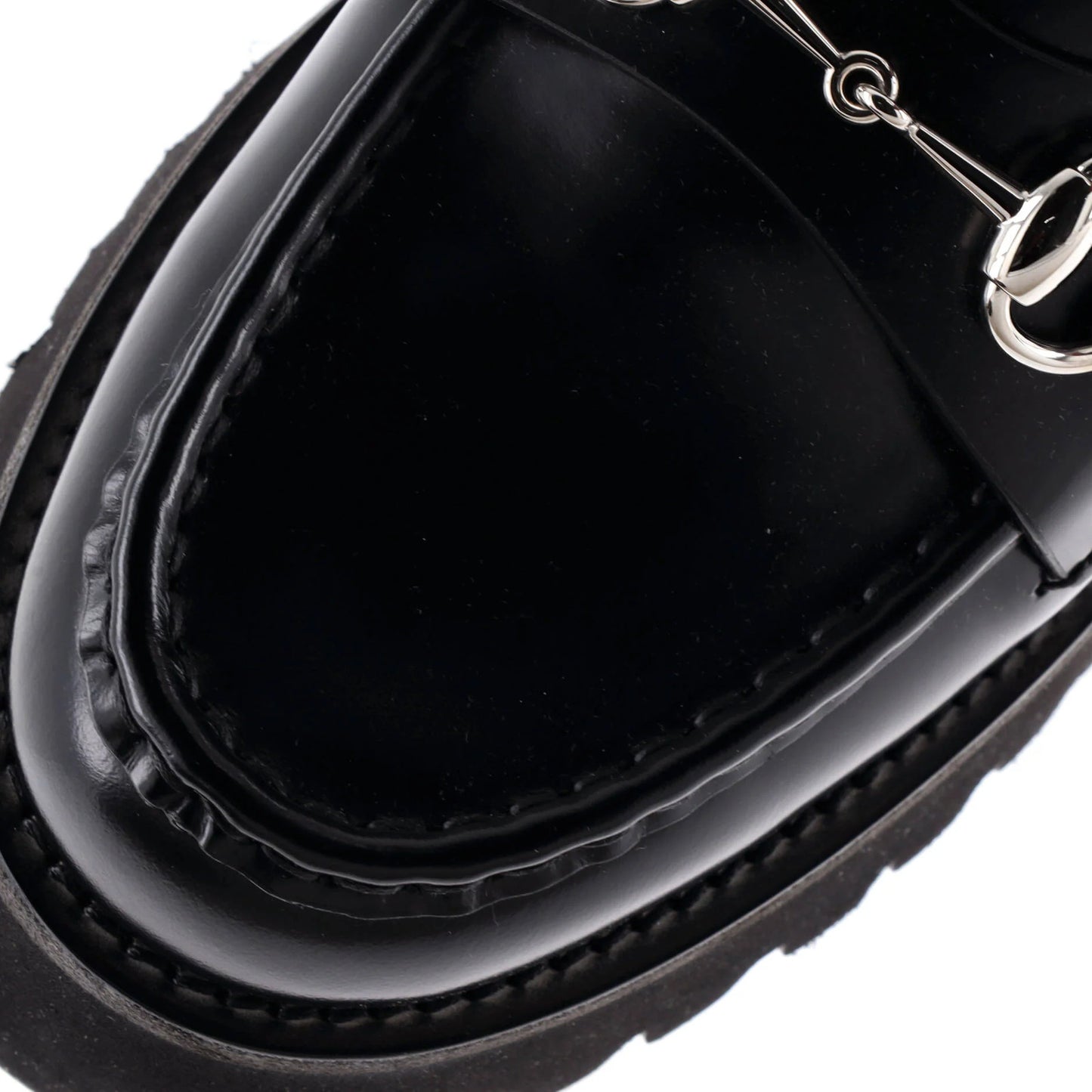 Gucci Leather Women's Horsebit Flatform Mules