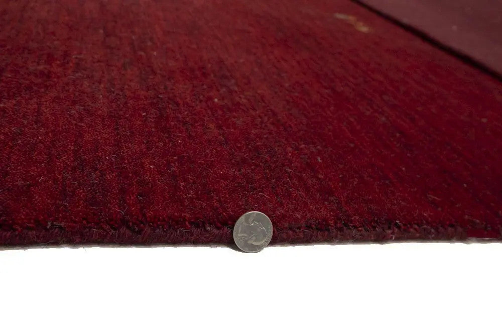 Maroon Red Gabbeh Modern Rug Pictorial Wool Home