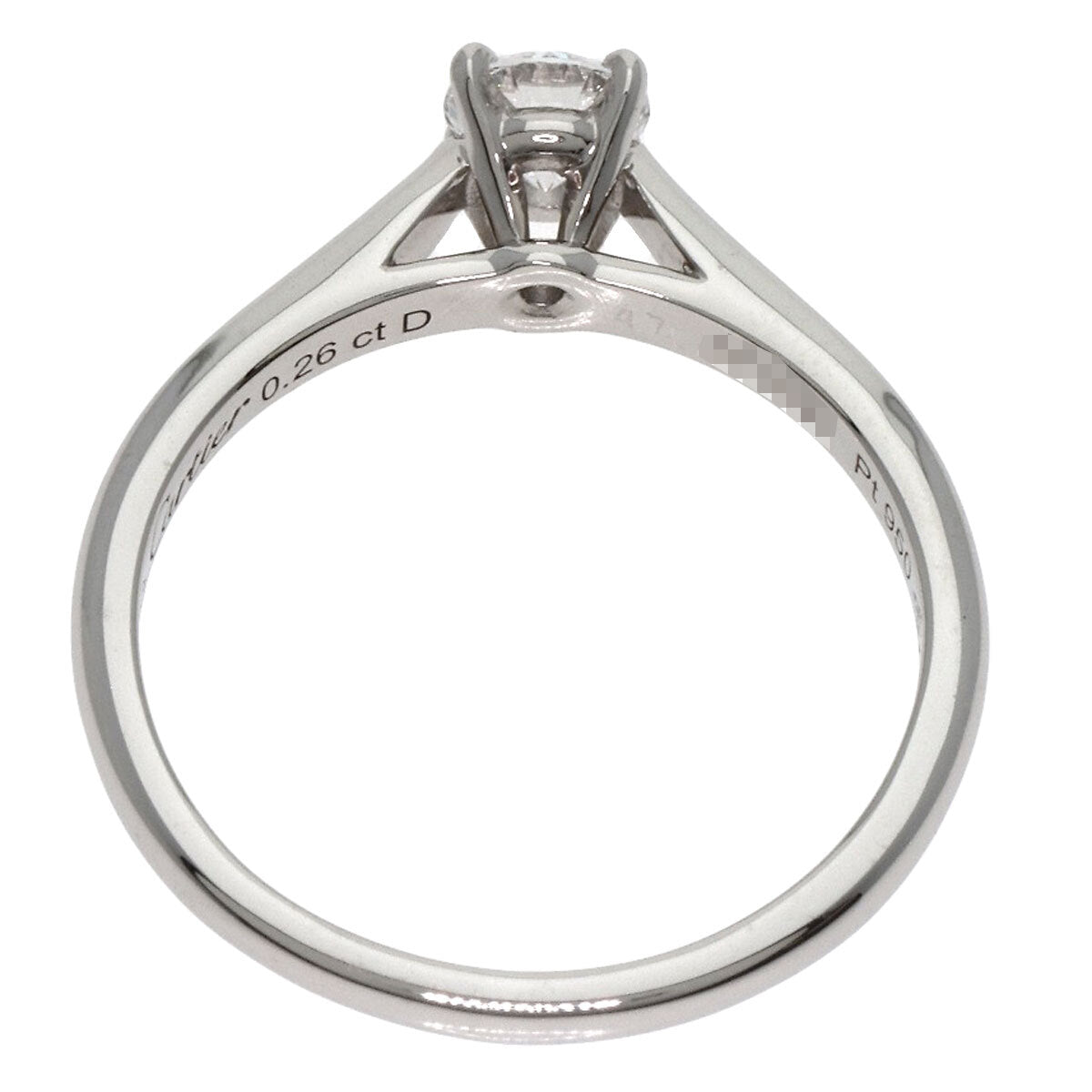 Cartier Ring Solitaire Diamond # 47 Platinum Pt950