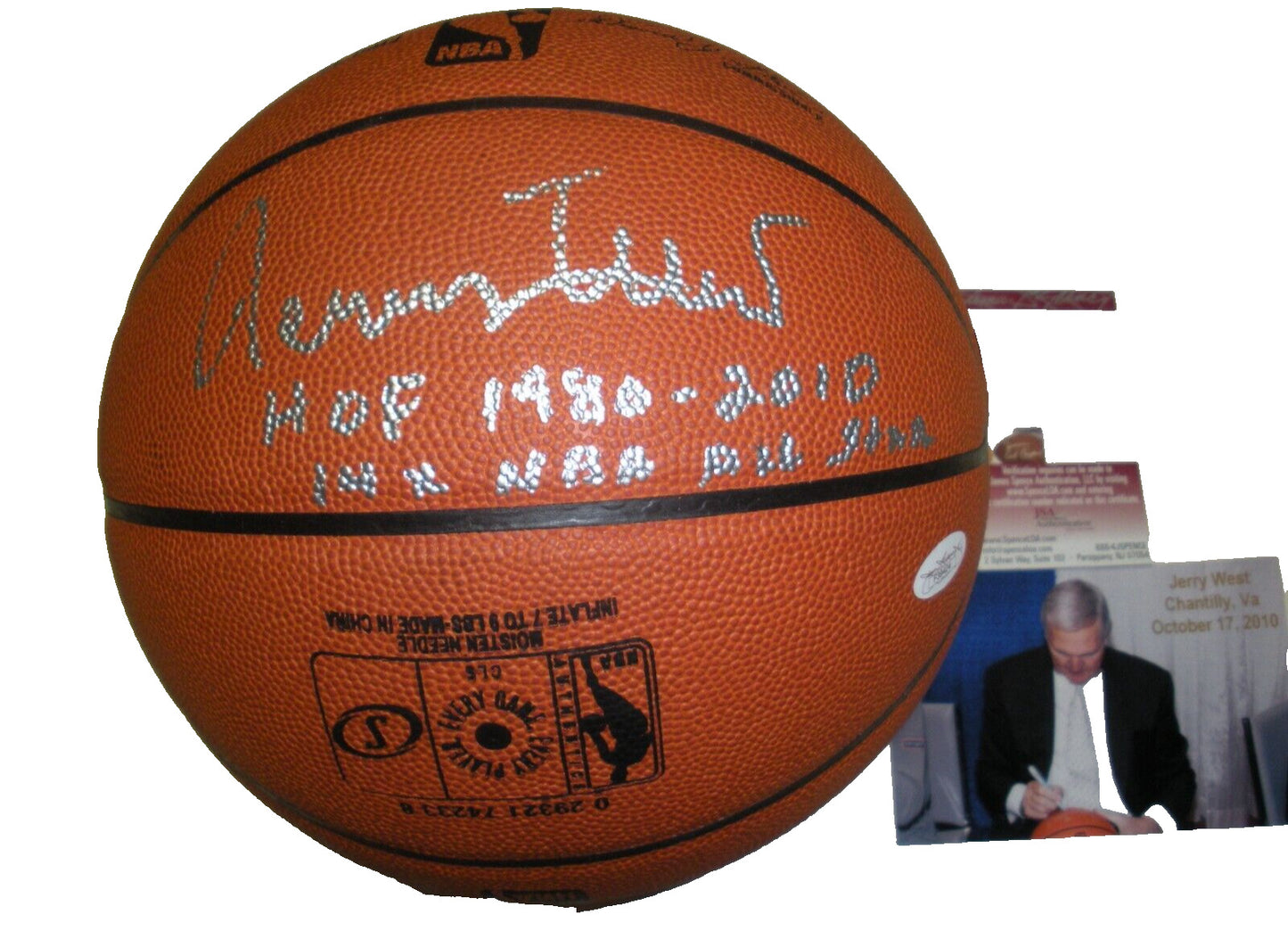 Jerry West Losangeles Lakers,Hof 1980 Jsa/Coa