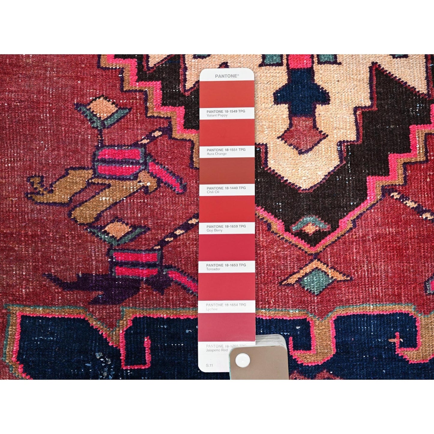 2'7"X6' Red Overdyed Vintage Zoroastrian Hand Knotted Pure Wool Runner Rug