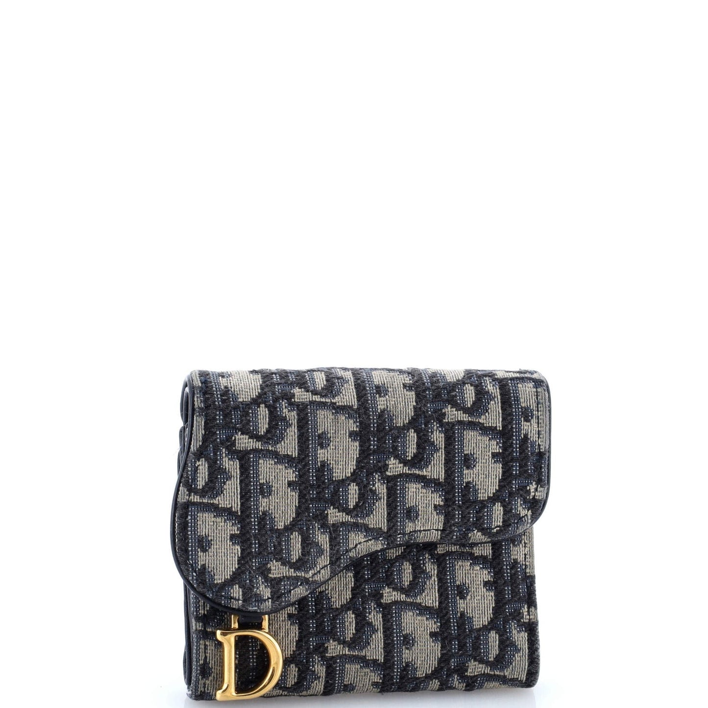 Christian Dior Saddle Flap Wallet Oblique Canvas Mini