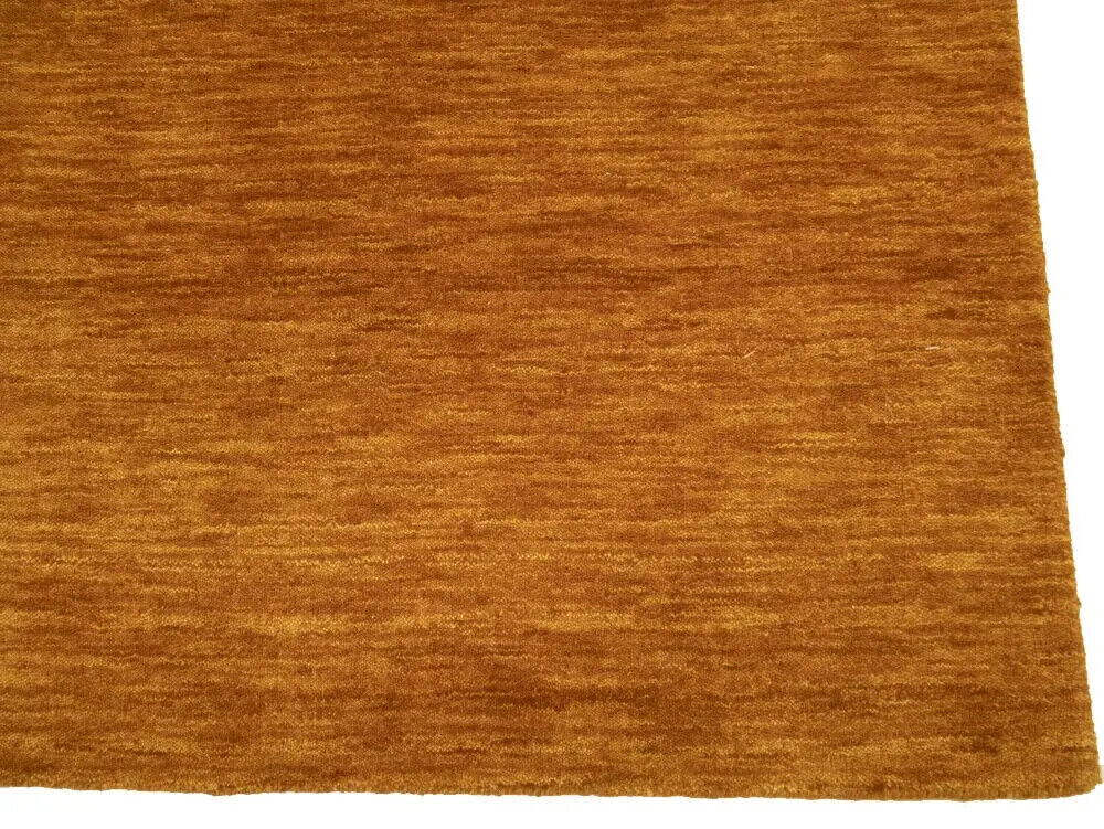Orange Solid Design Hand-Loomed 3X8 Gabbeh Wool