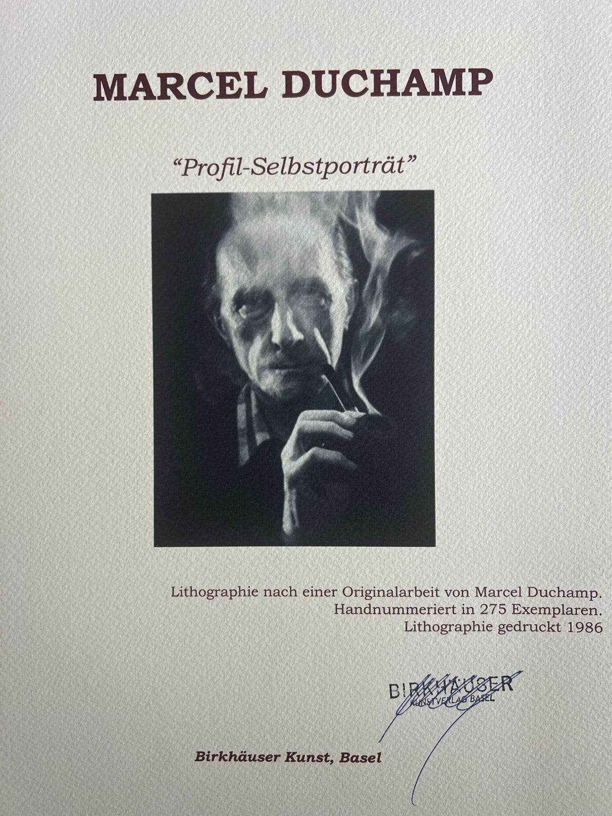 Marcel Duchamp Lithograph Coa Signed In Pen Numbered In Pencil Crayon 275Ex