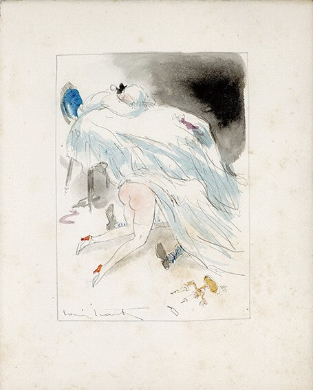 Louis Icart Original Watercolor On Paper - Felicia Ou Mes Fredaines Singed